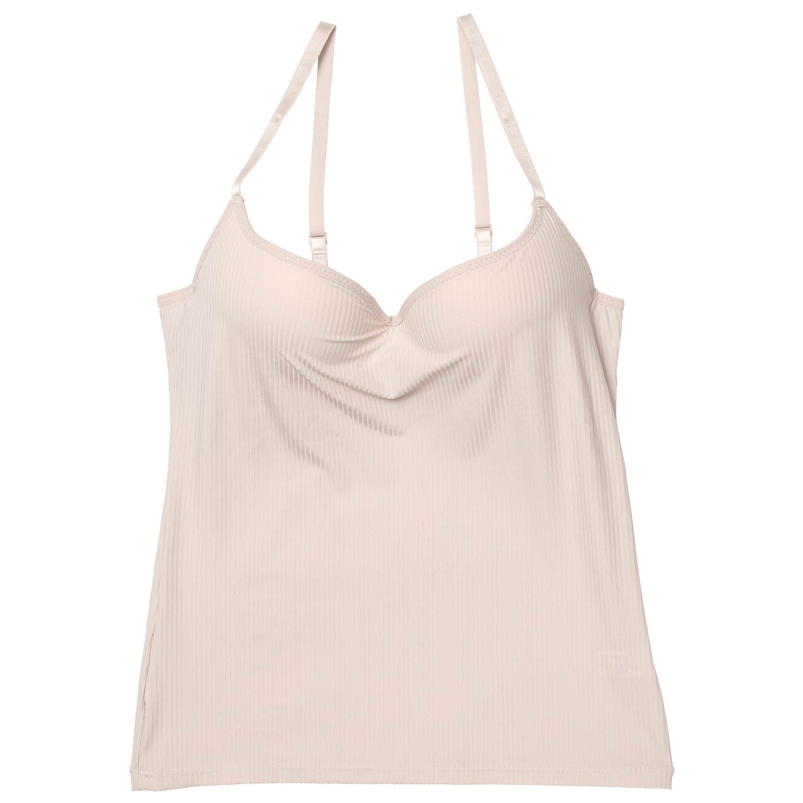 シンプルリブストレッチカップ付きキャミソール