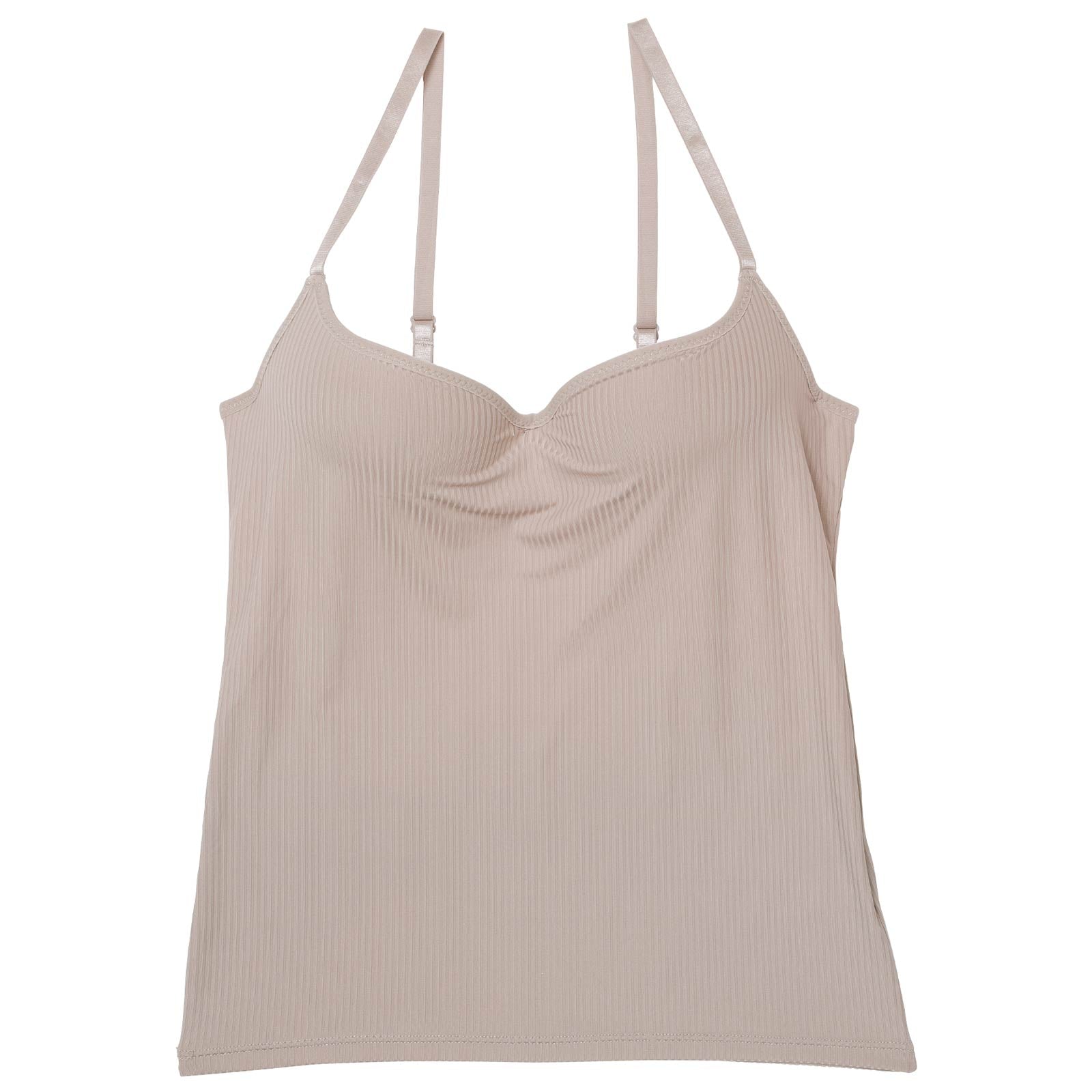 シンプルリブストレッチカップ付きキャミソール