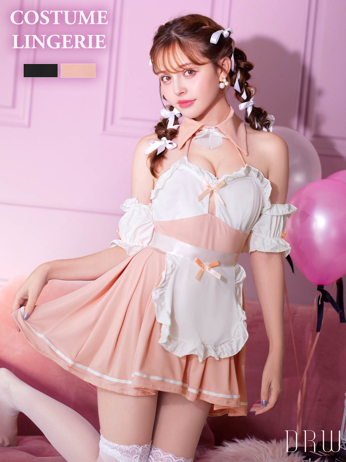 9/17再販!【5点SET】クラシックガーリーメイドコスプレランジェリー【2026ハロウィン/コスプレ】