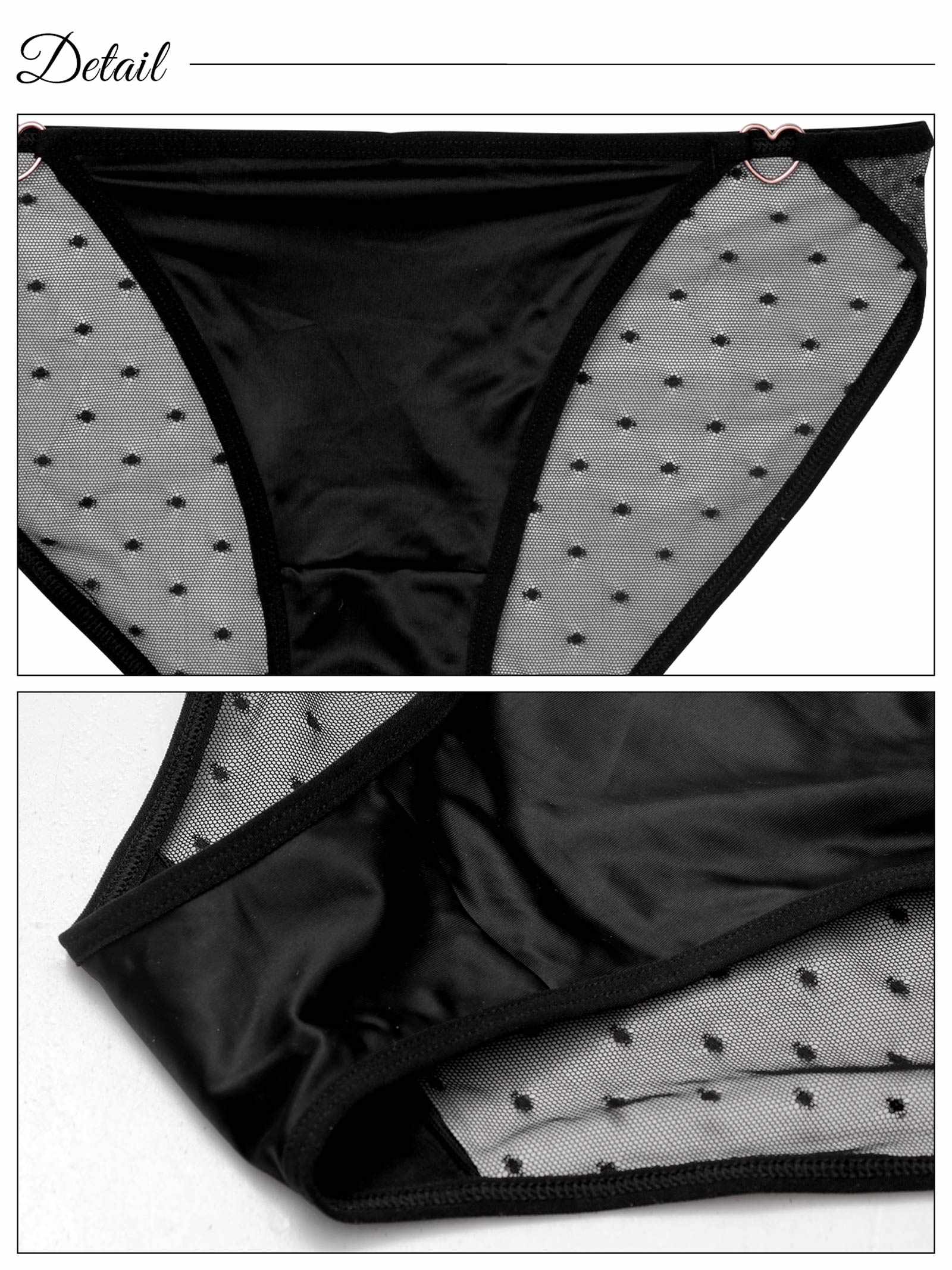 8/18新作!ドットシアーハートリングバック透けフルバックショーツ単品