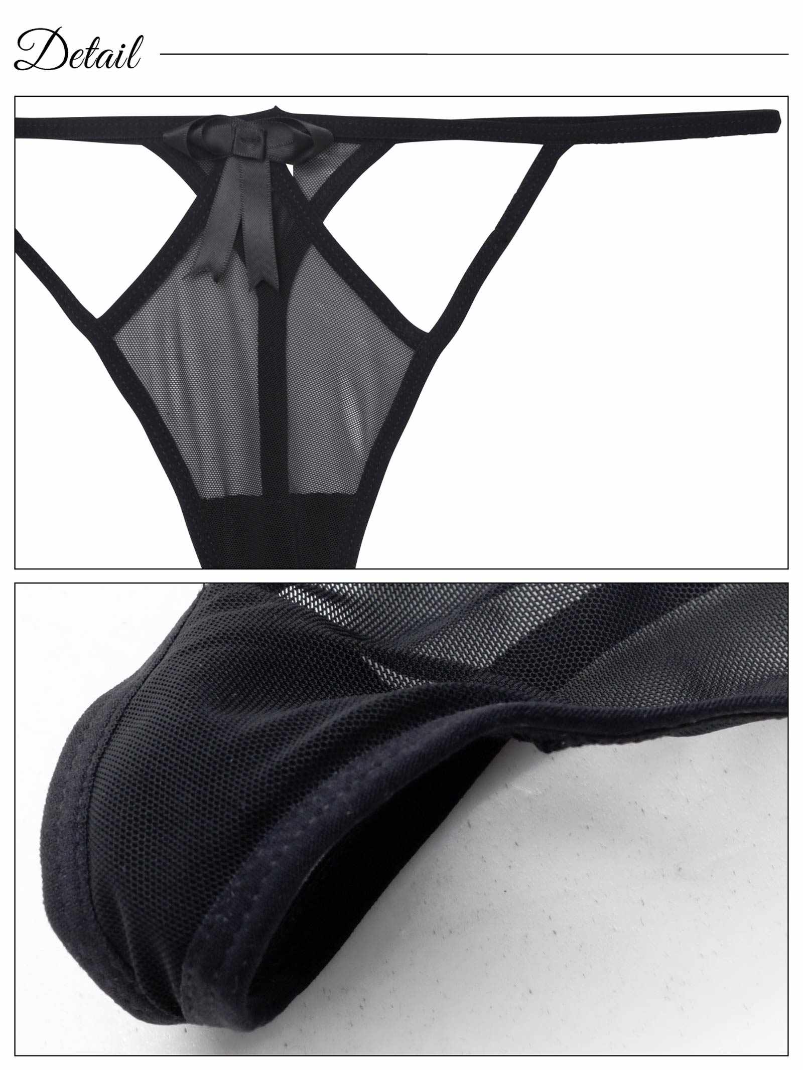 8/15新作!フロントカットリボンストリングTバックショーツ単品