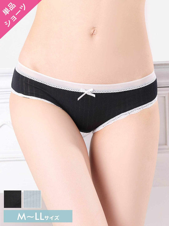 バイカラーキュートレースフルバックショーツ単品