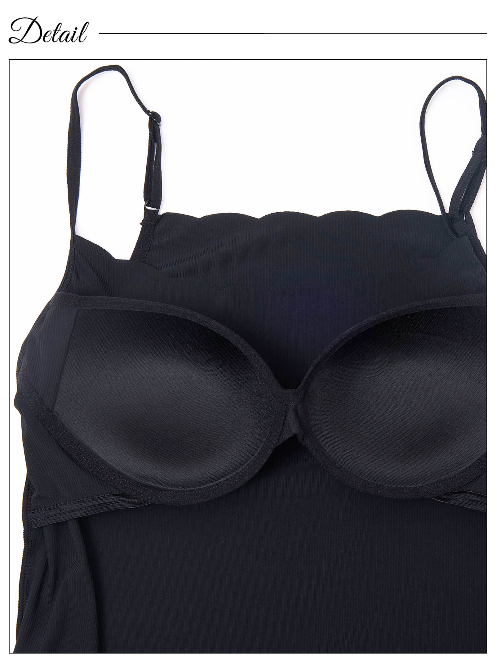 7/23新作!カップ付きスカラップシームレスキャミソール