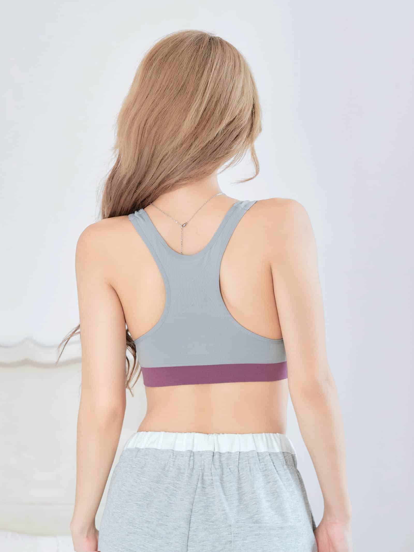 7/20新作!【ノンワイヤー】バイカラースポーティーブラジャー単品