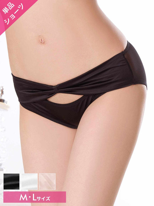 リボンデザインシースルーフルバックショーツ単品