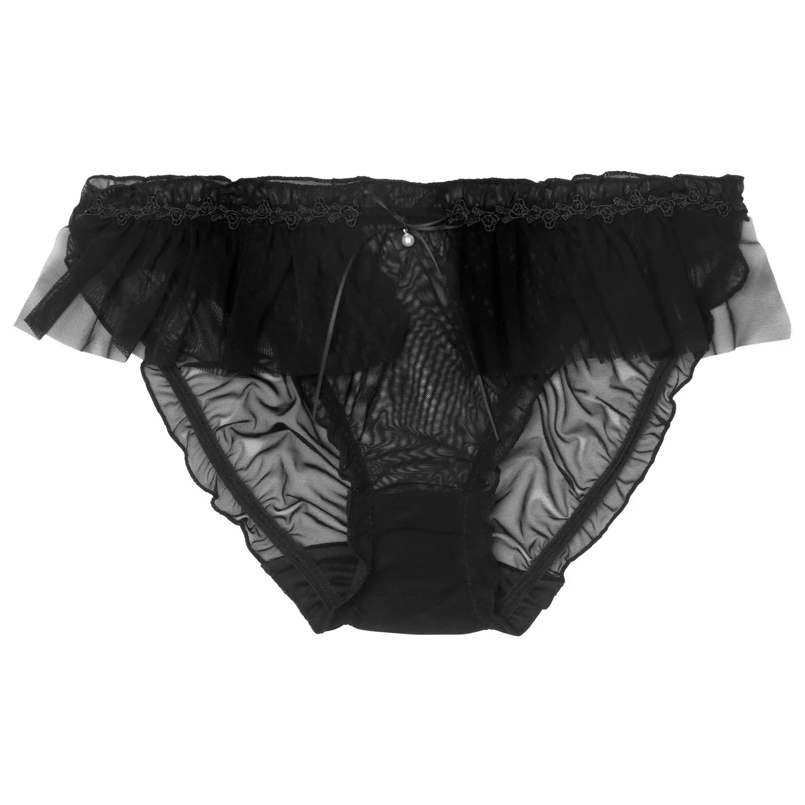 パールリボンシアーフリルフルバックショーツ単品