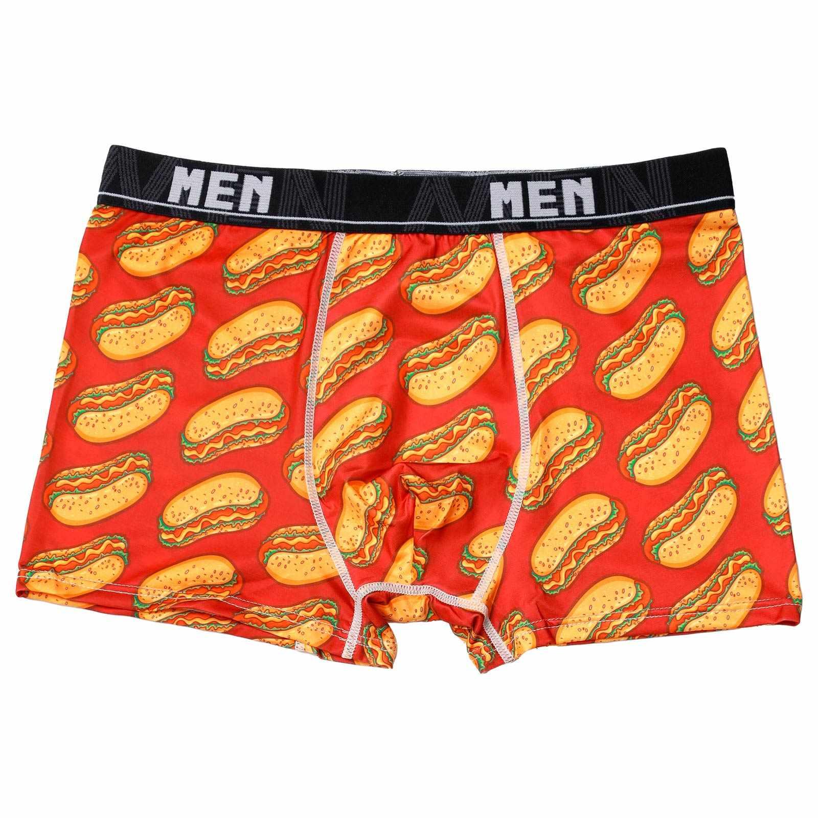 ジャンクフードプリント男性用ボクサーパンツ