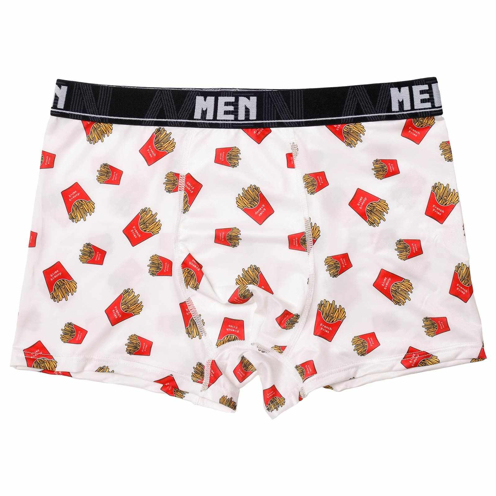 ジャンクフードプリント男性用ボクサーパンツ