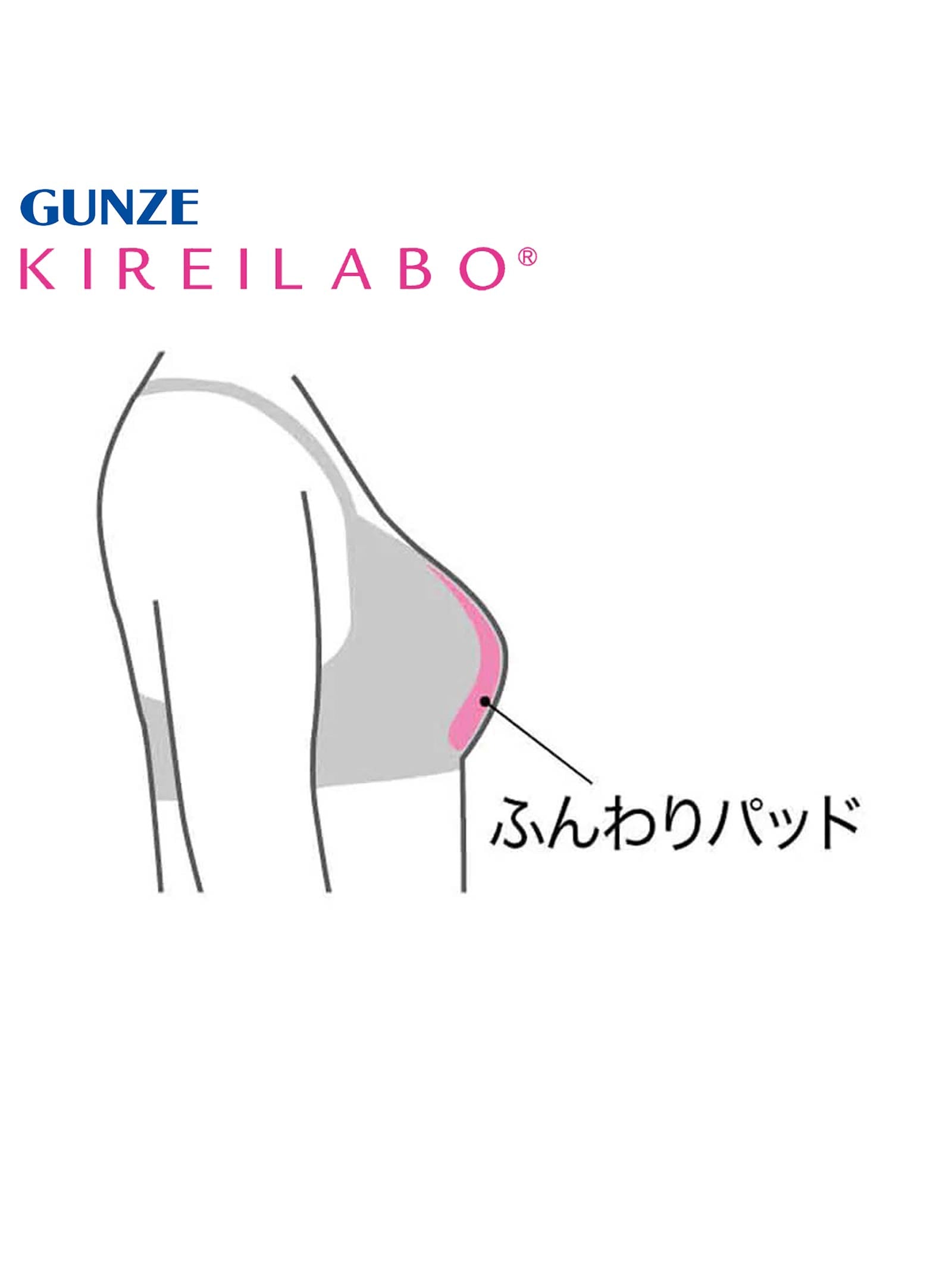 【KIREILABO】キレイラボ【至福のブラ】ノンワイヤーブラジャー  (レディース)(M,L,LL) [TB6010H][GUNZE]