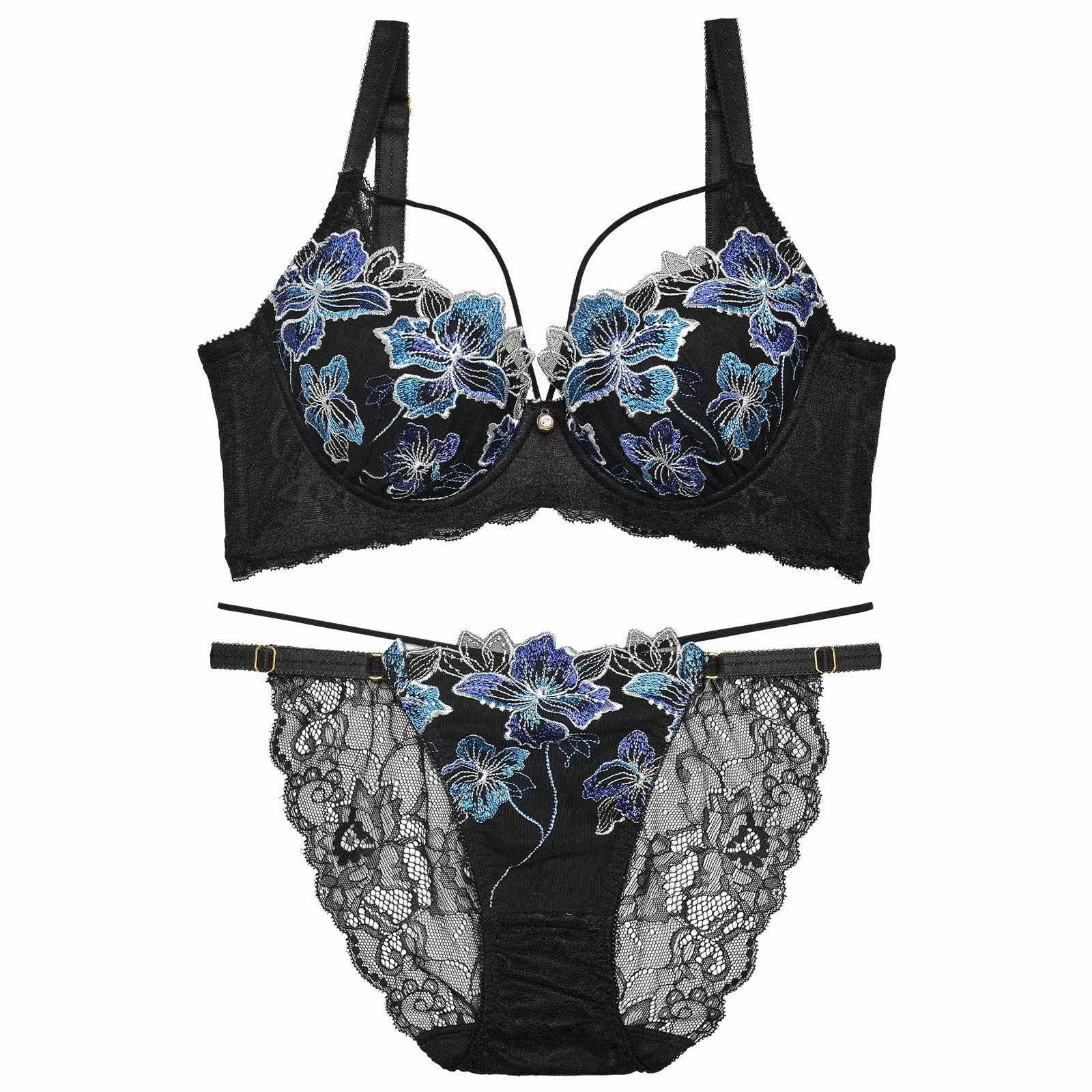 11/28再販!【Reinest】グロリアスマリンフラワー育乳脇高★魔法のブラジャー&バック透けフルバックショーツ