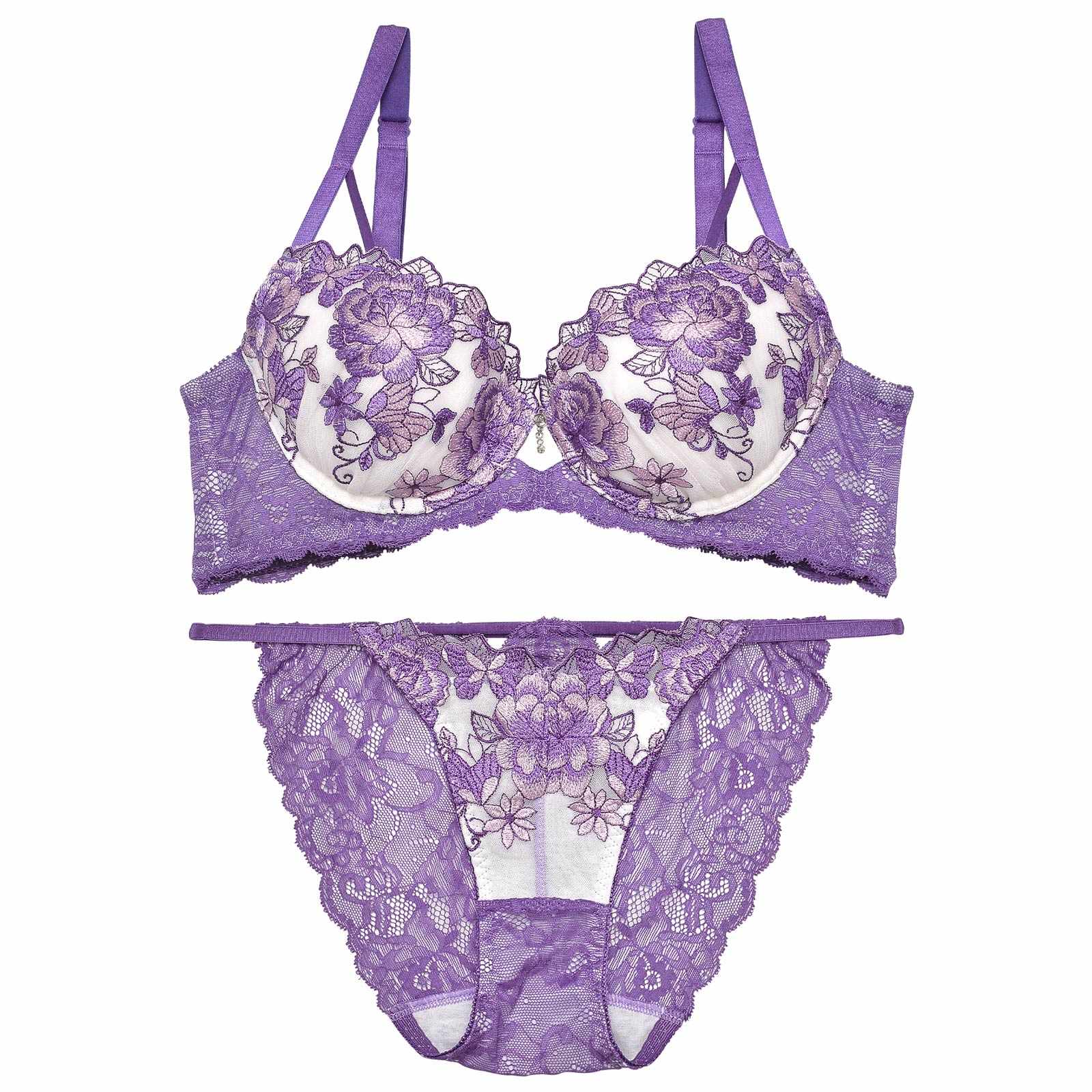 【永尾まりや着用】【Reinest】ロイヤルピオニーバタフライ育乳脇高★魔法のブラジャー&バック透けフルバックショーツ