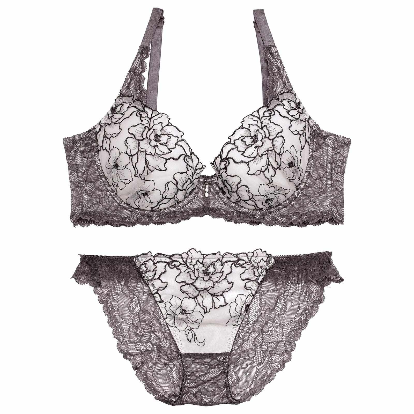 【永尾まりや着用】【Reinest】シアーブリリアントピオニー育乳脇高★魔法のブラジャー&バック透けフルバックショーツ