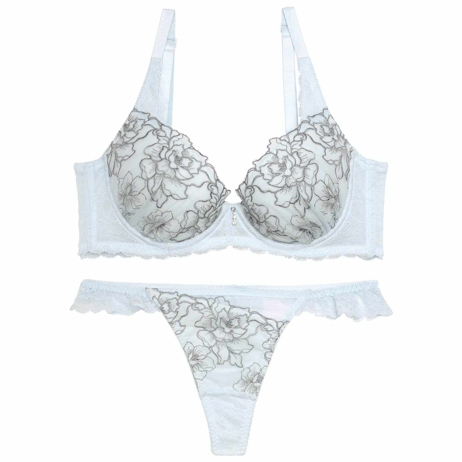 【永尾まりや着用】【Reinest】シアーブリリアントピオニー育乳脇高★魔法のブラジャー&バック透けTバックショーツ