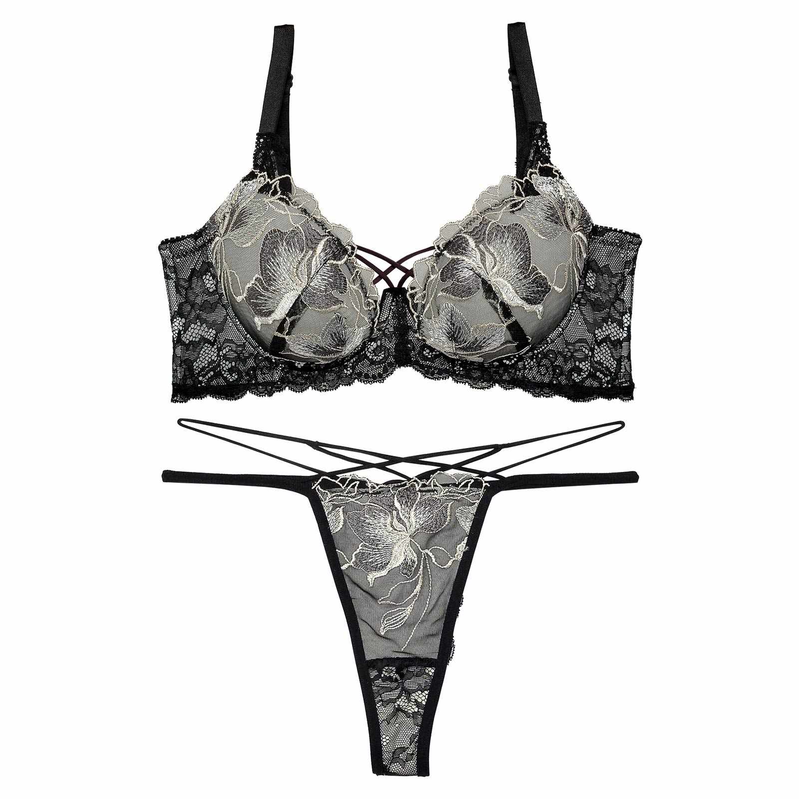 10/9再販!【Reinest】ブロッサムカットストリング育乳脇高★魔法のブラジャー&バック透けTバックショーツ