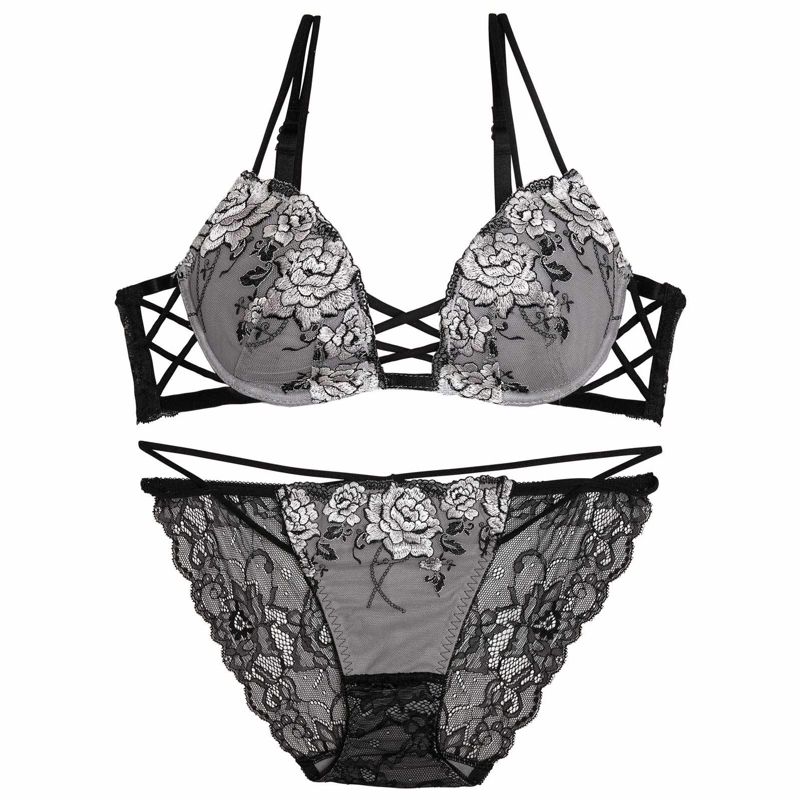 12/11再販!【Reinest】リュクスピオニークロスブラジャー&バック透けフルバックショーツ