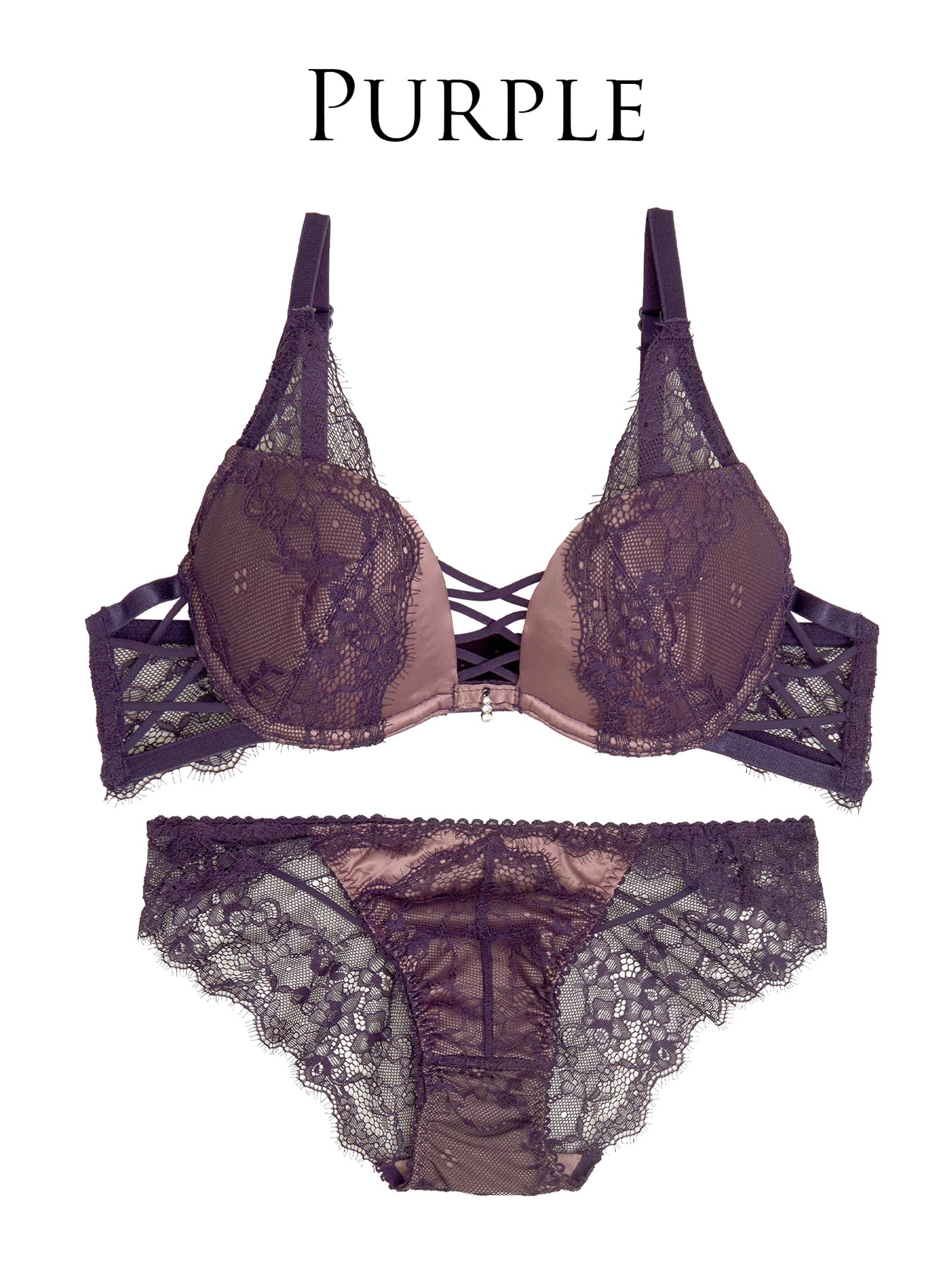 6/18新作!!【永尾まりや着用】【Reinest】スモーキーレースコードブラジャー&バック透けフルバックショーツ