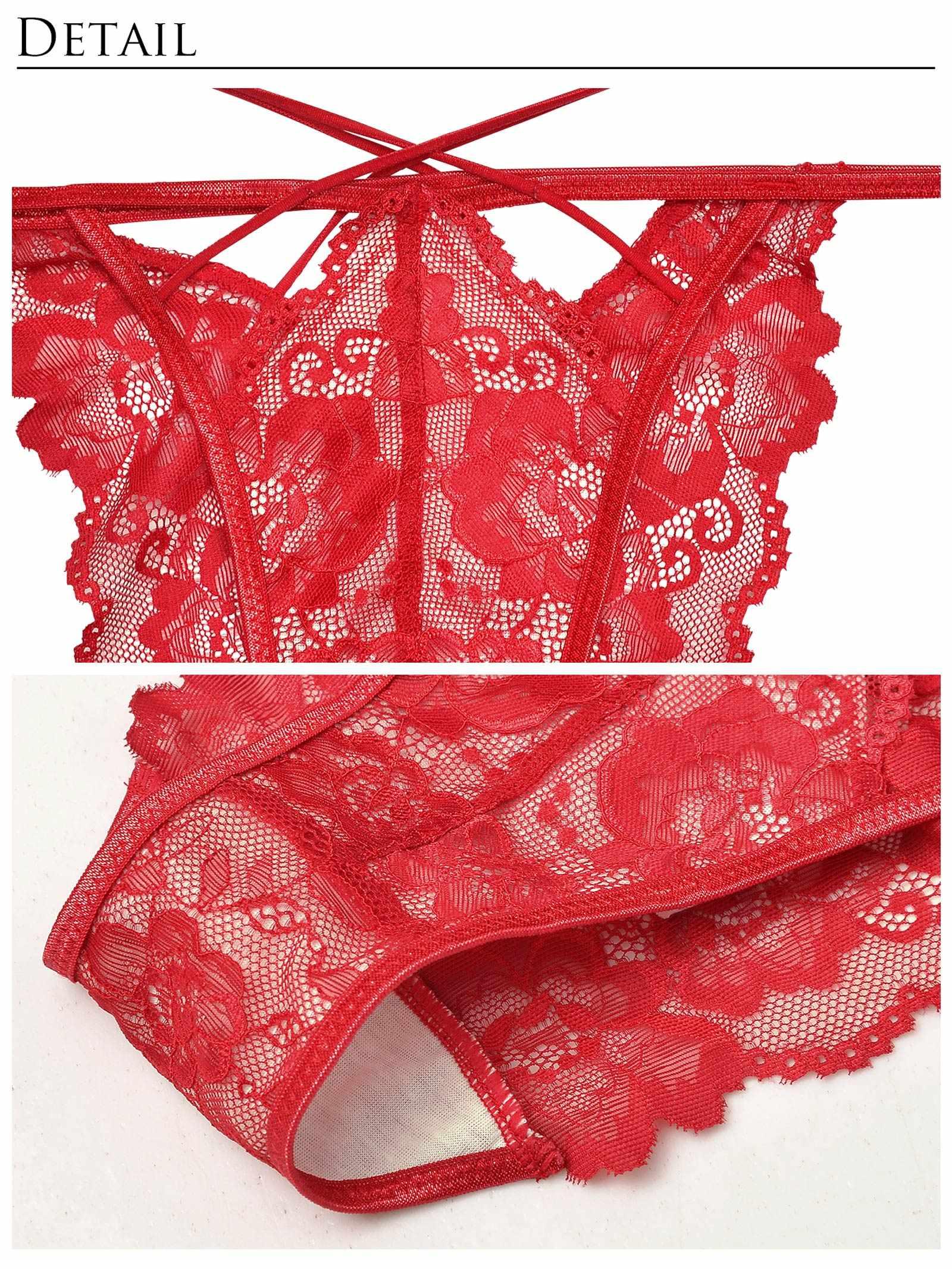 【Reinest】ストリングビスチェフラワー背中魅せブラブラジャー&バック透けフルバックショーツ - 【公式】247Lingerie