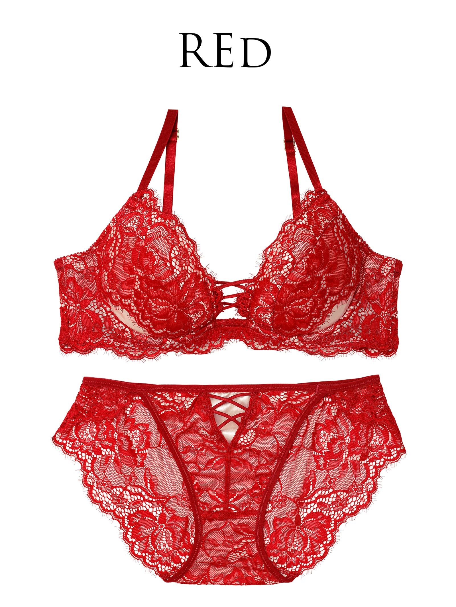 10/16再販!【Reinest】ラグジュアリースピンドルレースブラジャー&バック透けフルバックショーツ