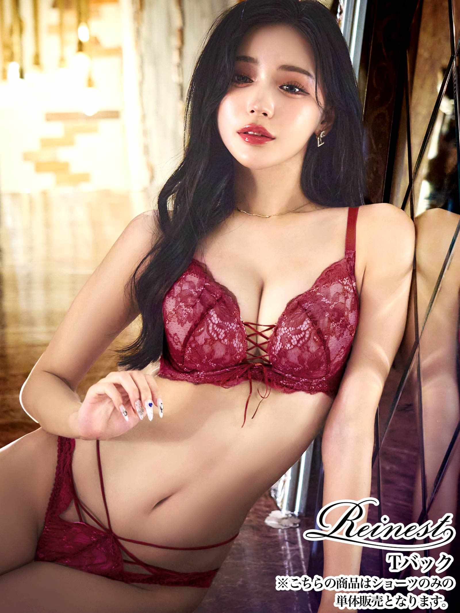 10/25再販!【Reinest】リュクスカットレースアップバック透け選べるショーツ[おそろいショーツ]