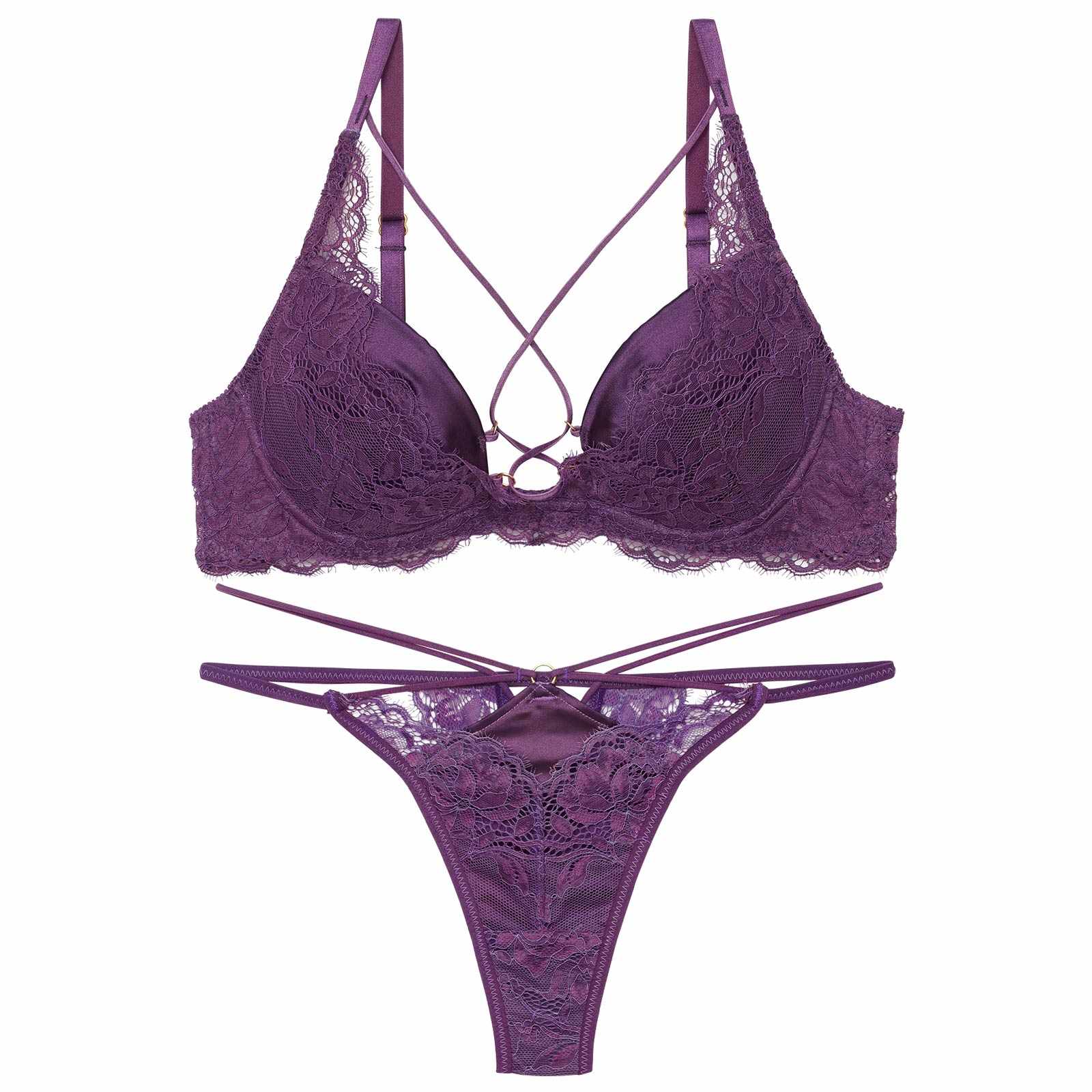 1/22再販!【Reinest】スパイシーサテンレーシィブラジャー&バック透けTバックショーツ