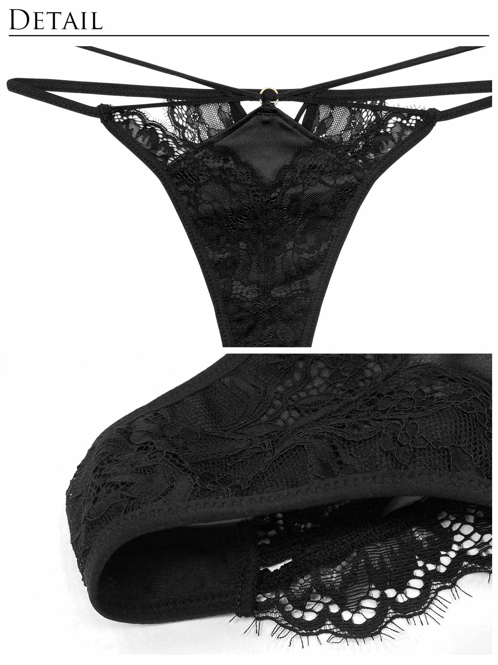 10/1新作!【Reinest】スパイシーサテンレーシィブラジャー&バック透けTバックショーツ