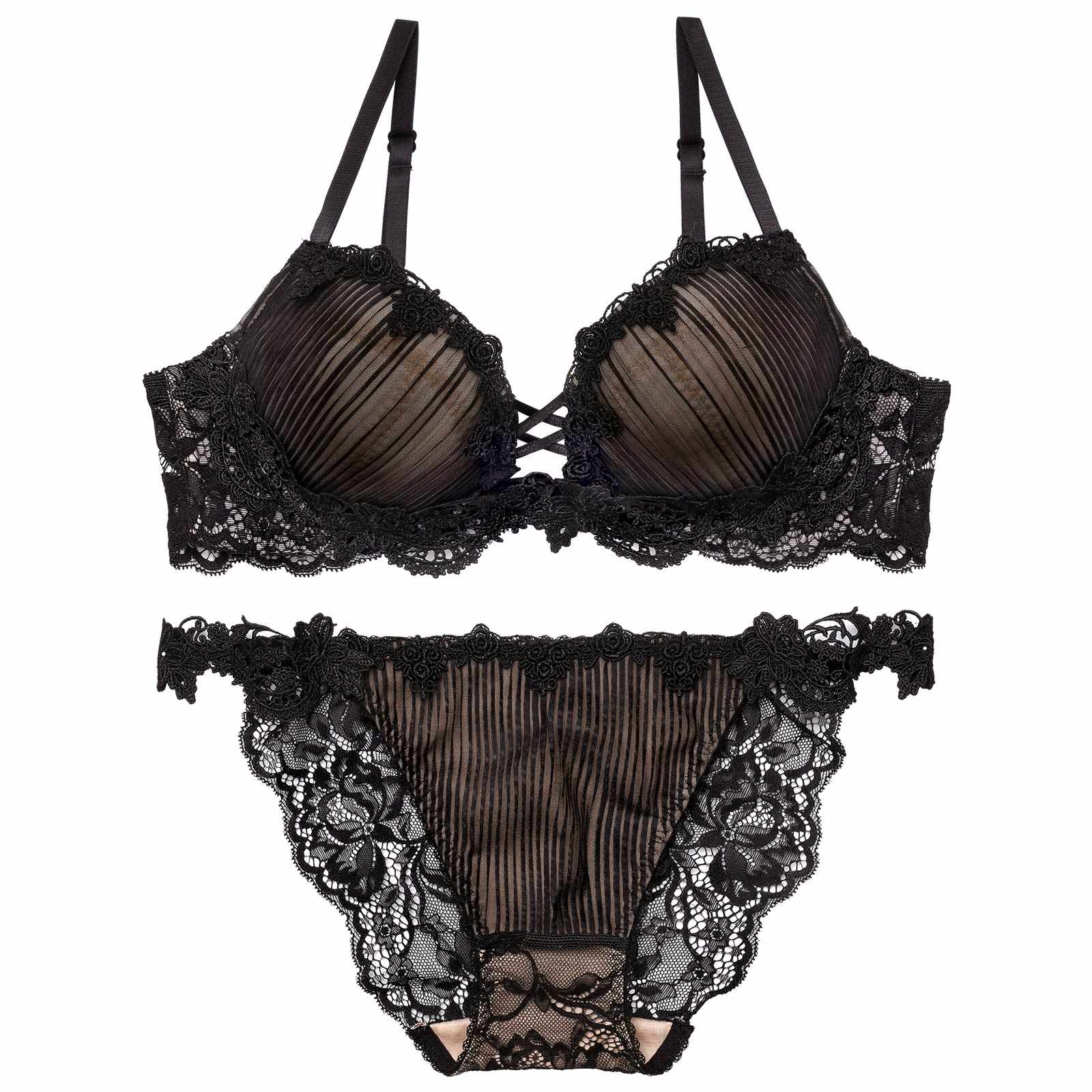 3/18新作!【Reinest】ドレッシーチュールプリーツブラジャー&バック透けフルバックショーツ