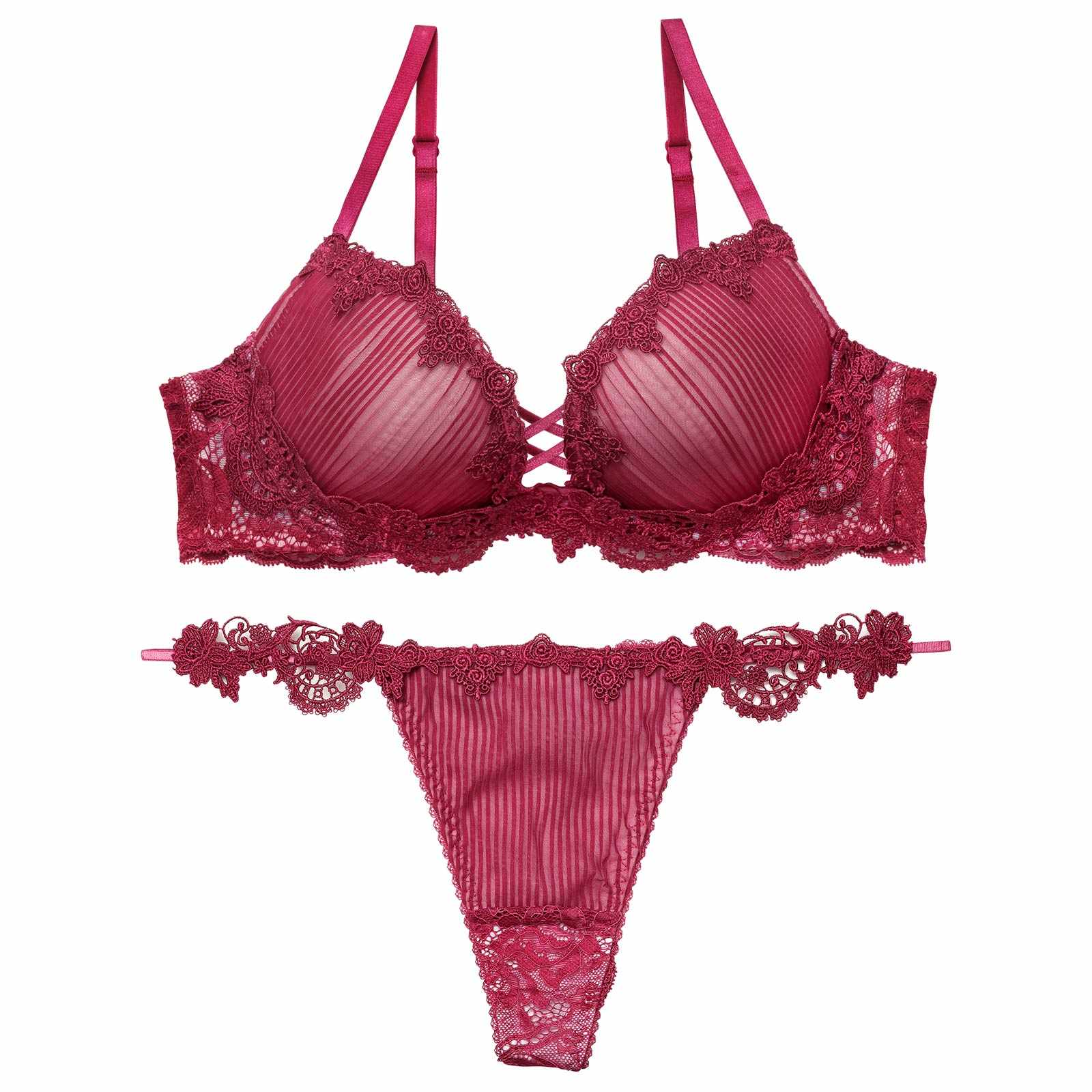 3/18新作!【Reinest】ドレッシーチュールプリーツブラジャー&バック透けTバックショーツ