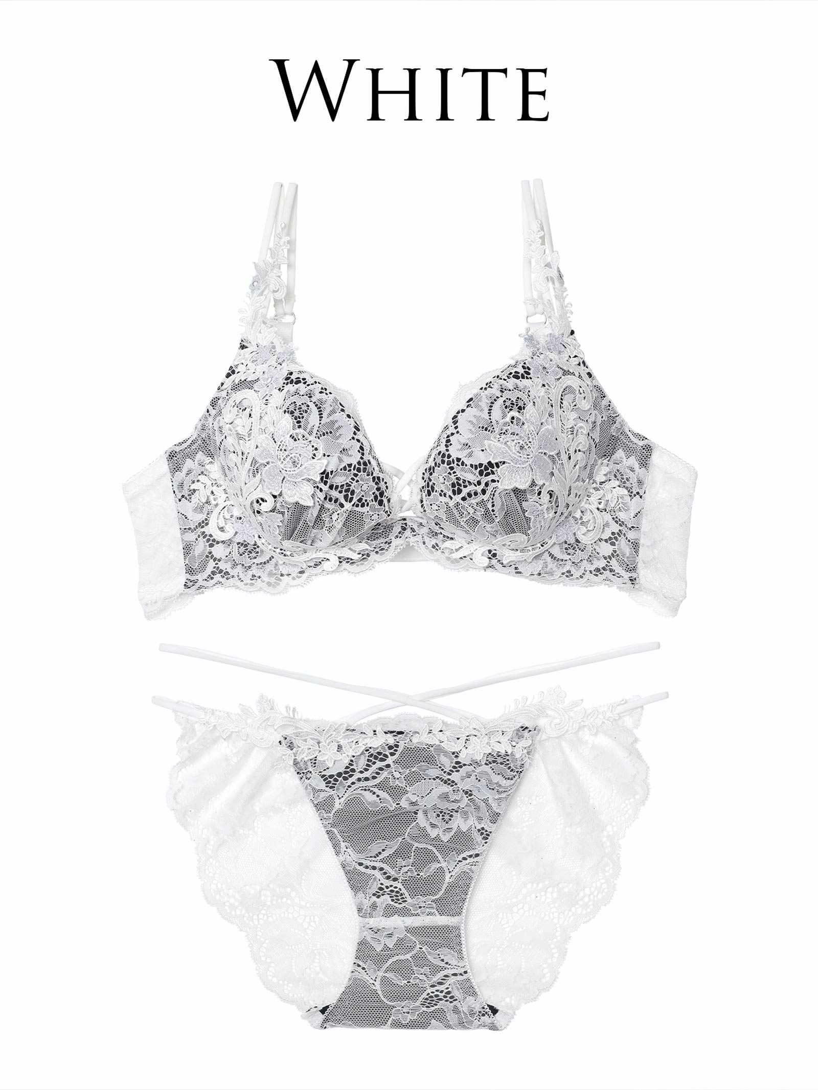 11/12新作!【Reinest】ロイヤルブルームレースブラジャー&バック透けフルバックショーツ