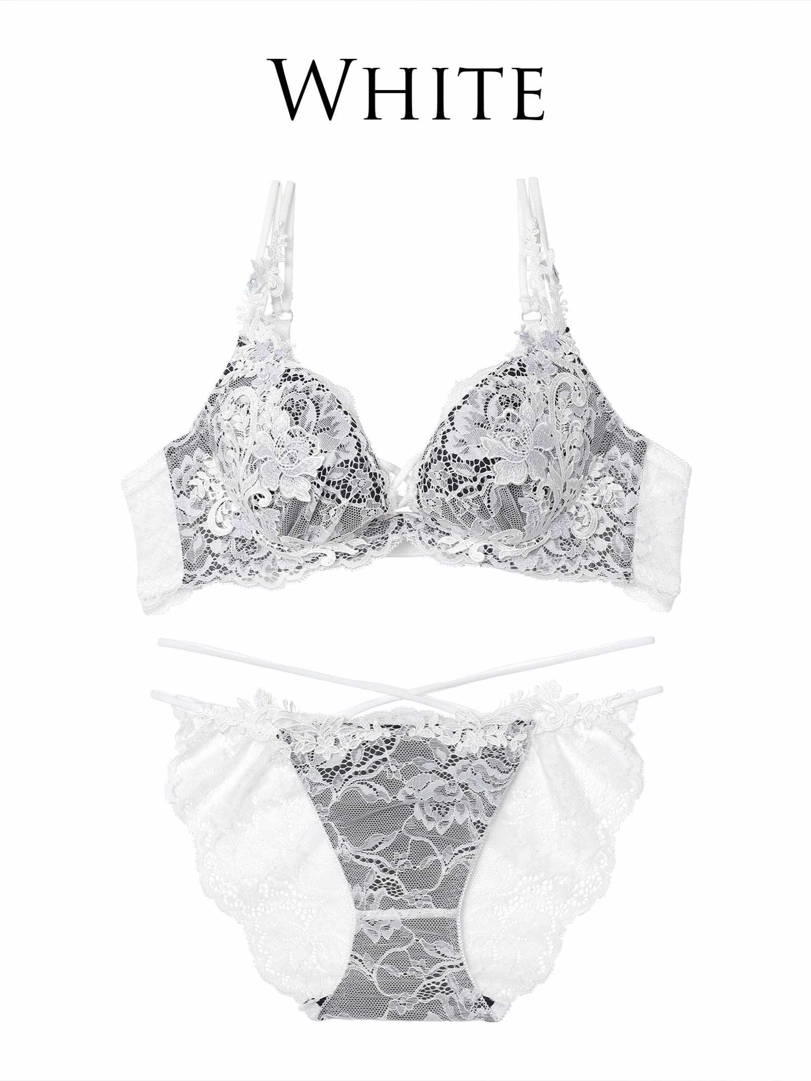 11/12新作!【Reinest】ロイヤルブルームレースブラジャー&バック透けフルバックショーツ