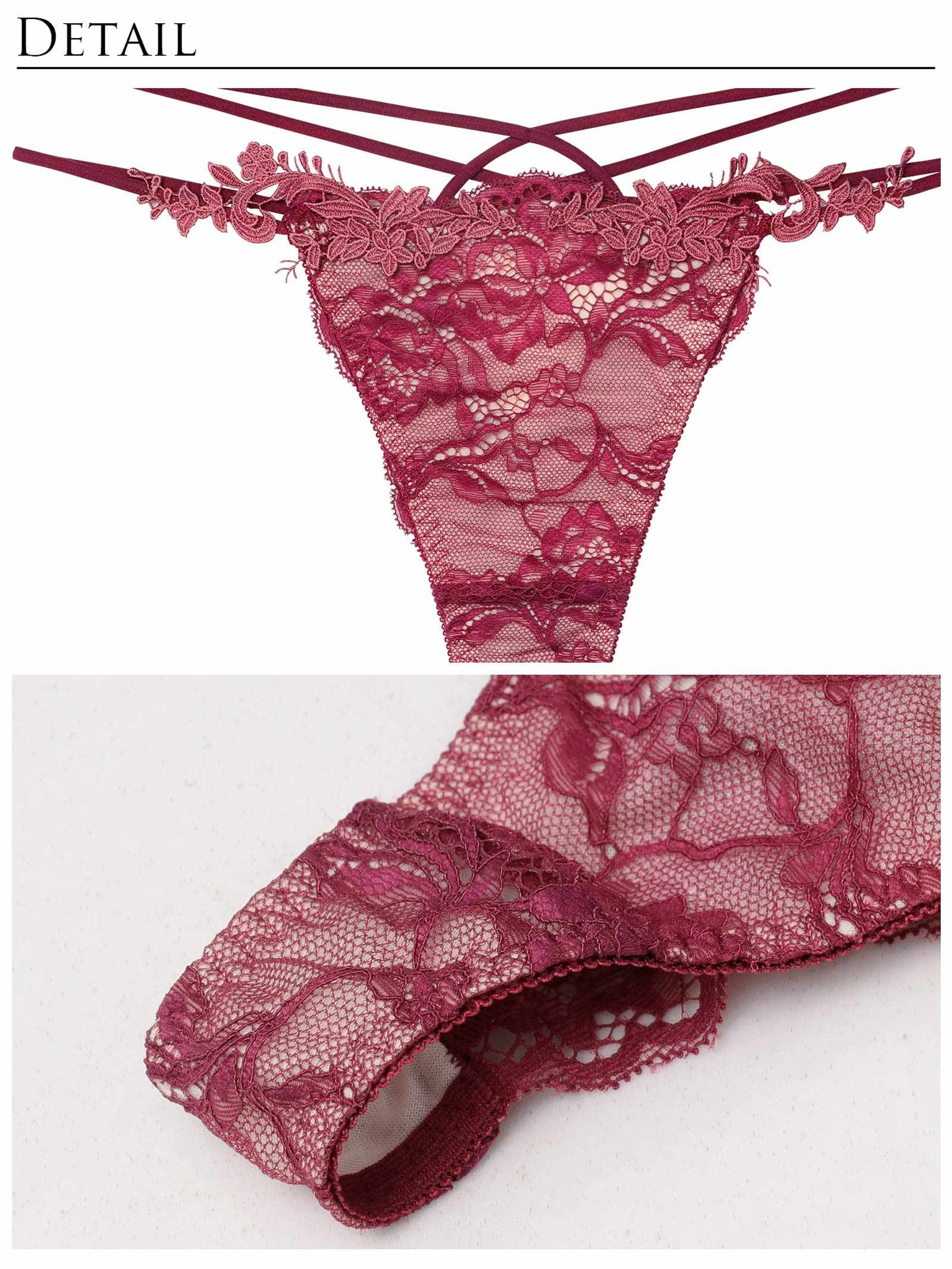 11/12新作!【Reinest】ロイヤルブルームレースブラジャー&バック透けTバックショーツ