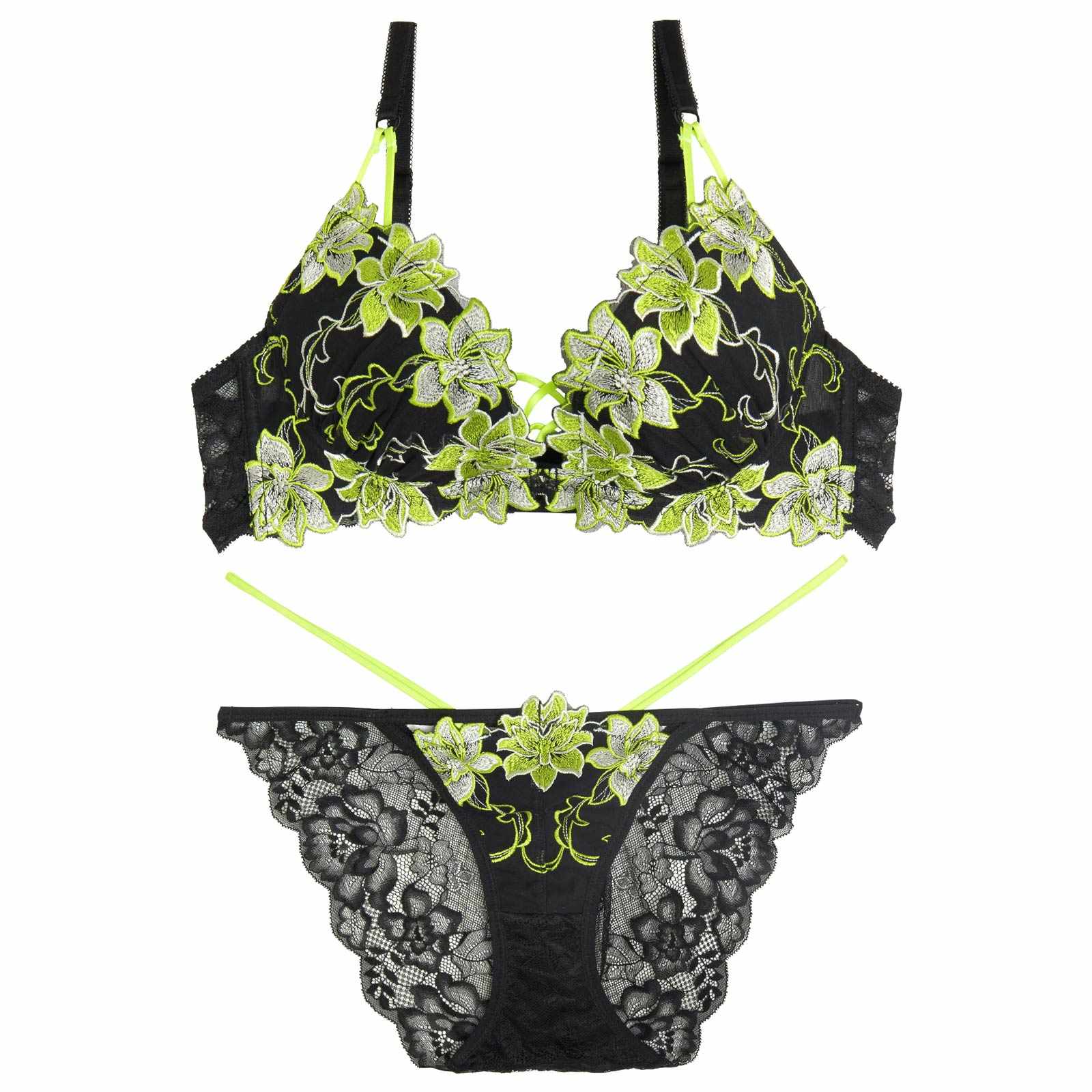 【永尾まりや着用】【Reinest】リュクスブライトペタルブラジャー&バック透けフルバックショーツ