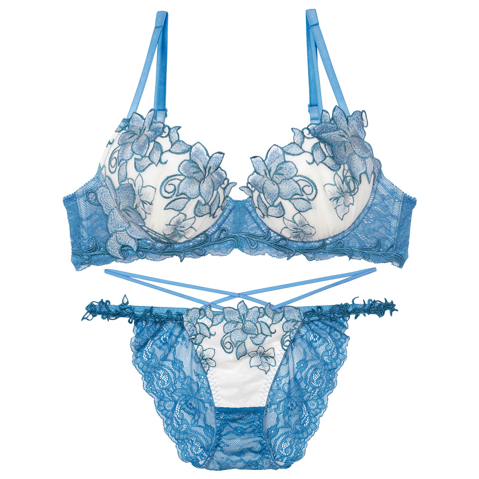 【永尾まりや着用】【Reinest】エトワールアマリリスブラジャー&バック透けフルバックショーツ