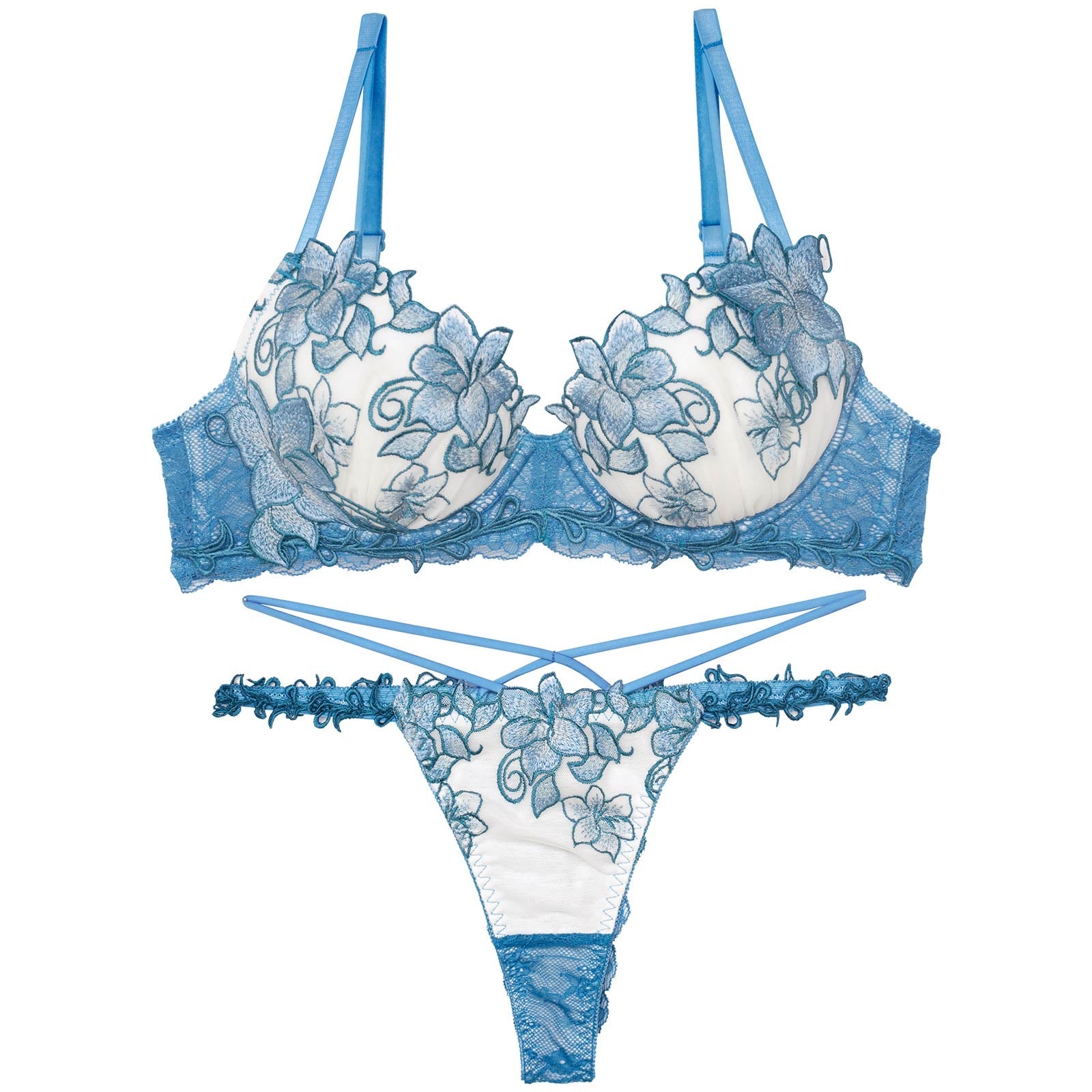 【永尾まりや着用】【Reinest】エトワールアマリリスブラジャー&バック透けTバックショーツ