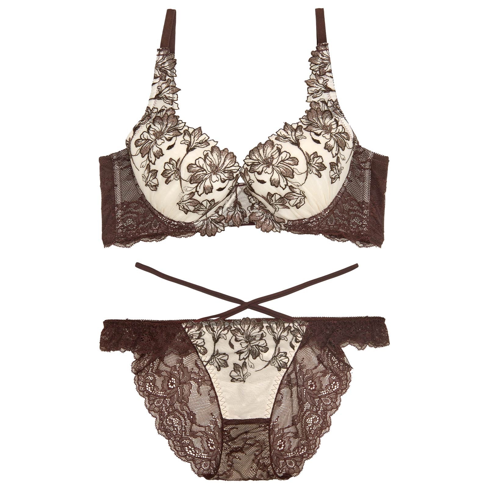 10/27新作!【永尾まりや着用】【Reinest】ビューティフォールフラワーブラジャー&バック透けフルバックショーツ