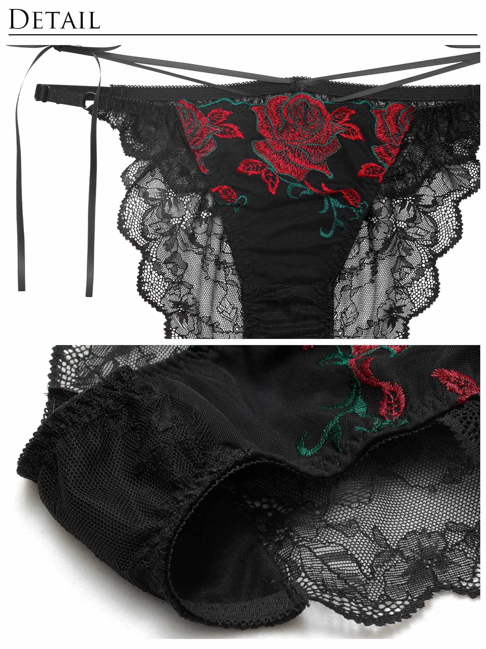 3/27新作!【Reinest】グラマラスビターローズブラジャー&バック透けフルバックショーツ