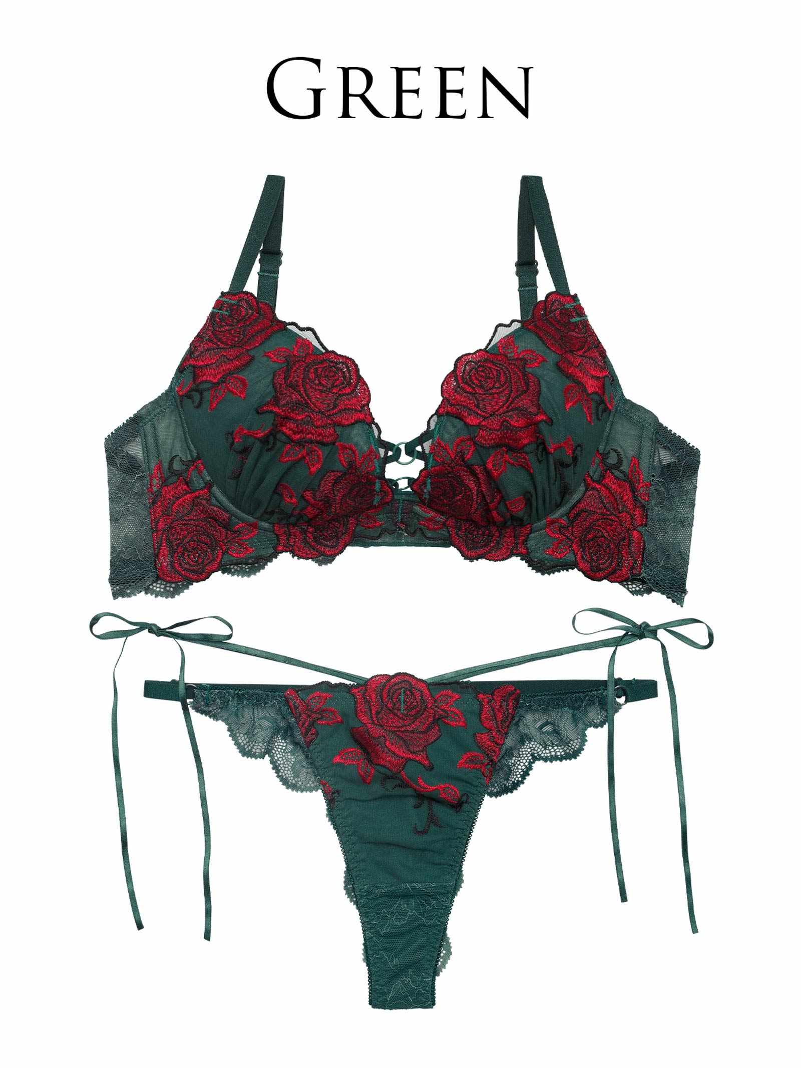 3/27新作!【Reinest】グラマラスビターローズブラジャー&バック透けTバックショーツ