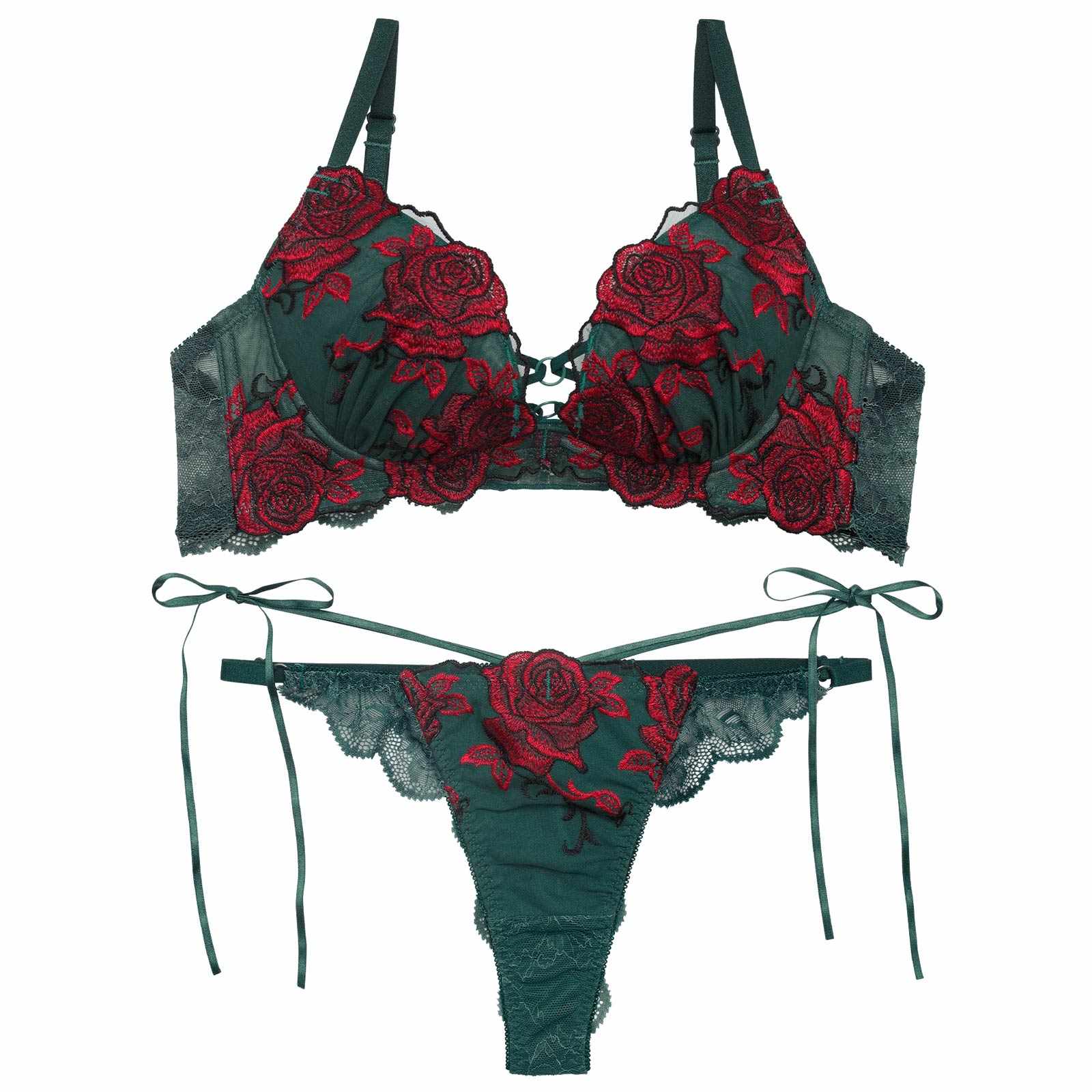 3/27新作!【Reinest】グラマラスビターローズブラジャー&バック透けTバックショーツ