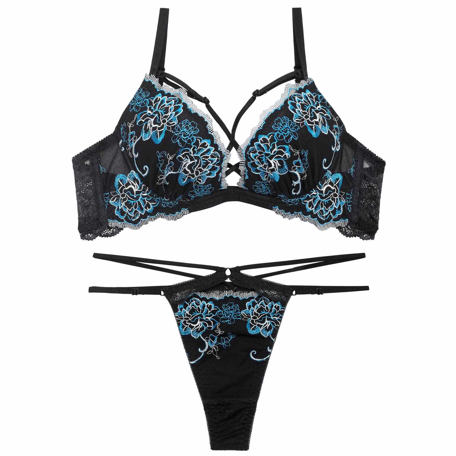 4/27新作!【Reinest】グラマラスフルールコードブラジャー&バック透けTバックショーツ