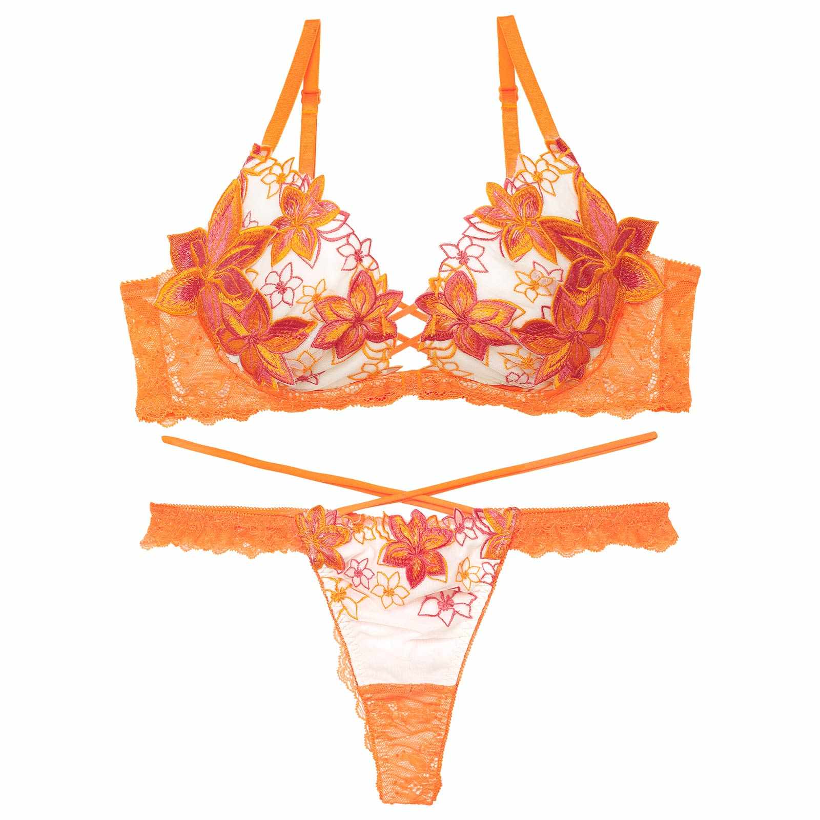 【永尾まりや着用】【Reinest】ラグジュアリー クレマチスブラジャー&バック透けTバックショーツ