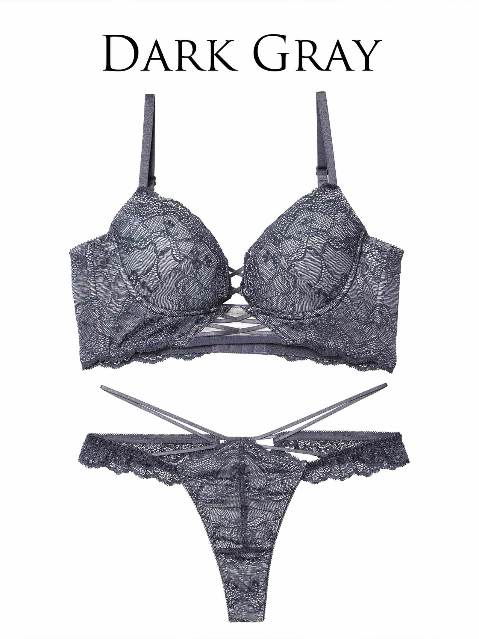 12/17新作!【Reinest】ラグジュアリーレースアップ背中魅せブラジャー＆バック透けTバックショーツ