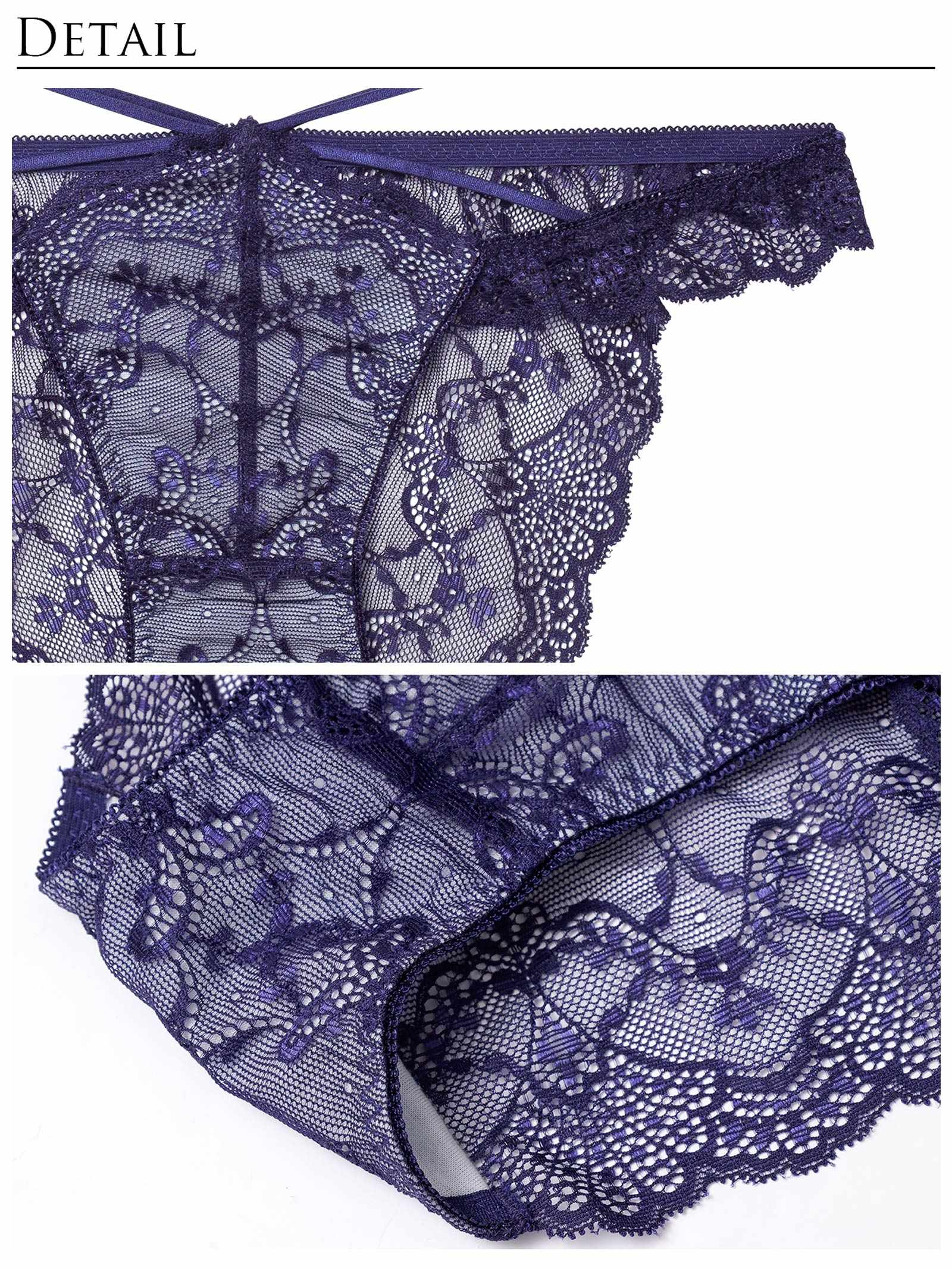 12/17新作!【Reinest】ラグジュアリーレースアップバック透け選べるショーツ[おそろいショーツ]