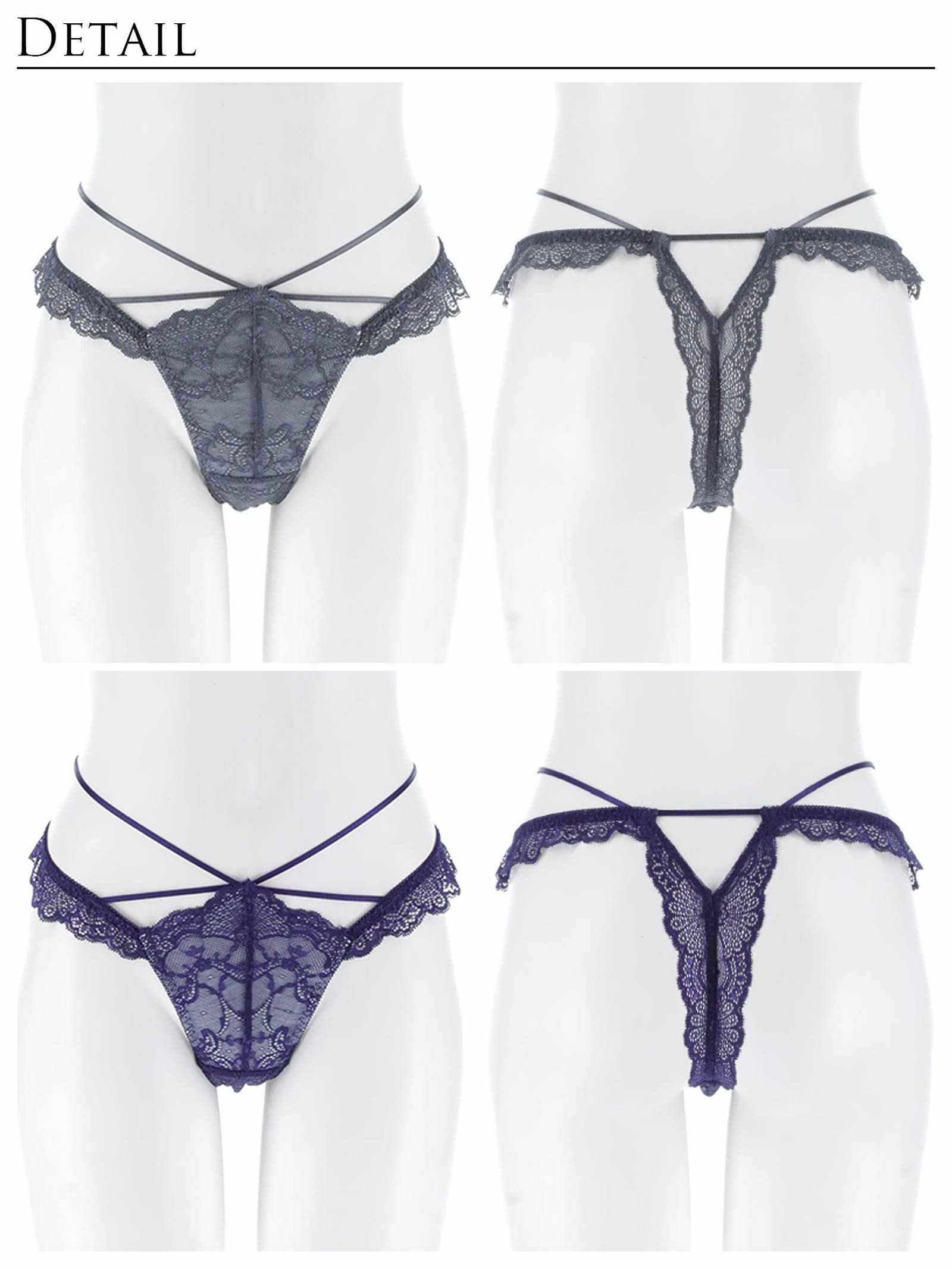 12/17新作!【Reinest】ラグジュアリーレースアップバック透け選べるショーツ[おそろいショーツ]