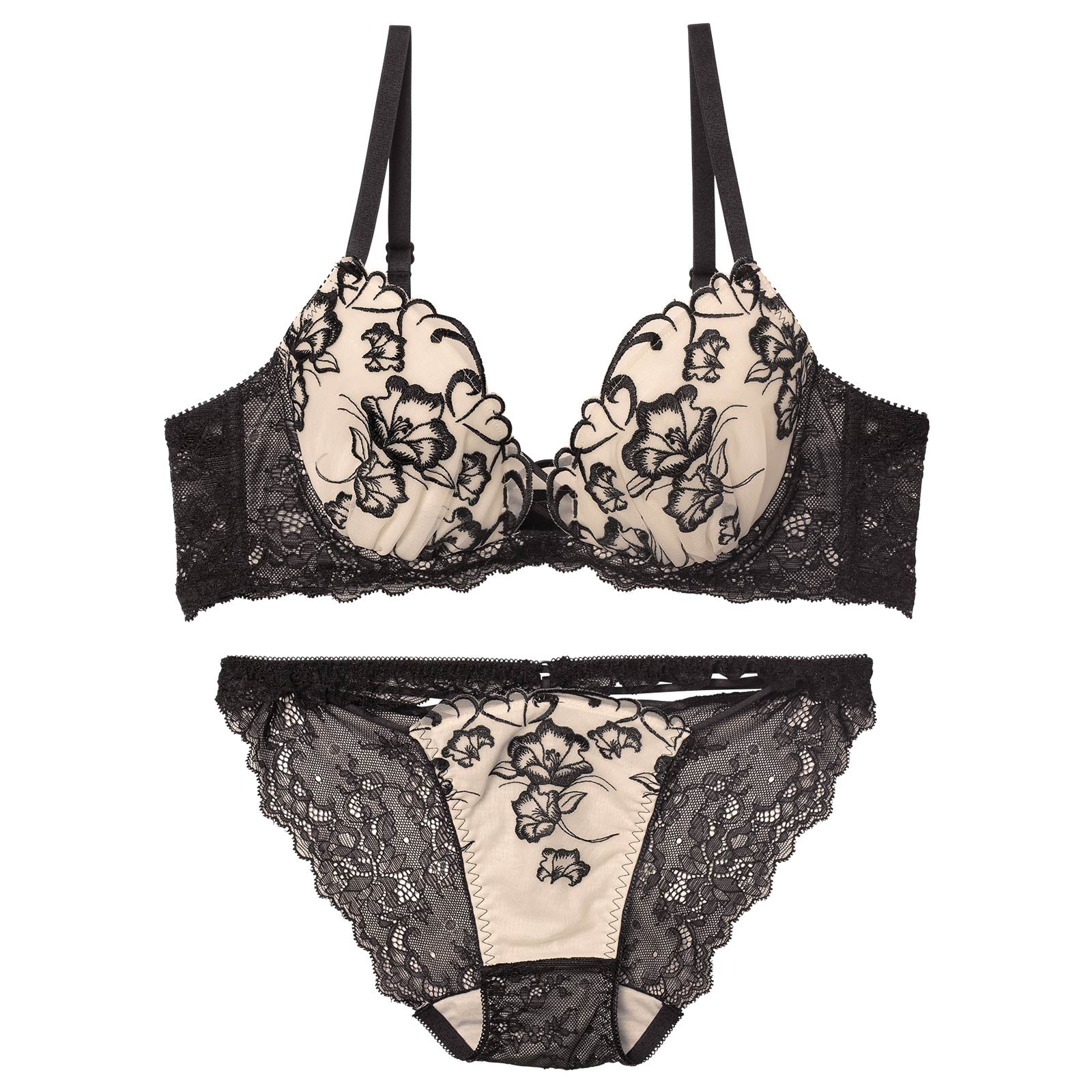 1/5新作!【永尾まりや着用】【Reinest】クレールフィーユレースアップブラジャー&バック透けフルバックショーツ