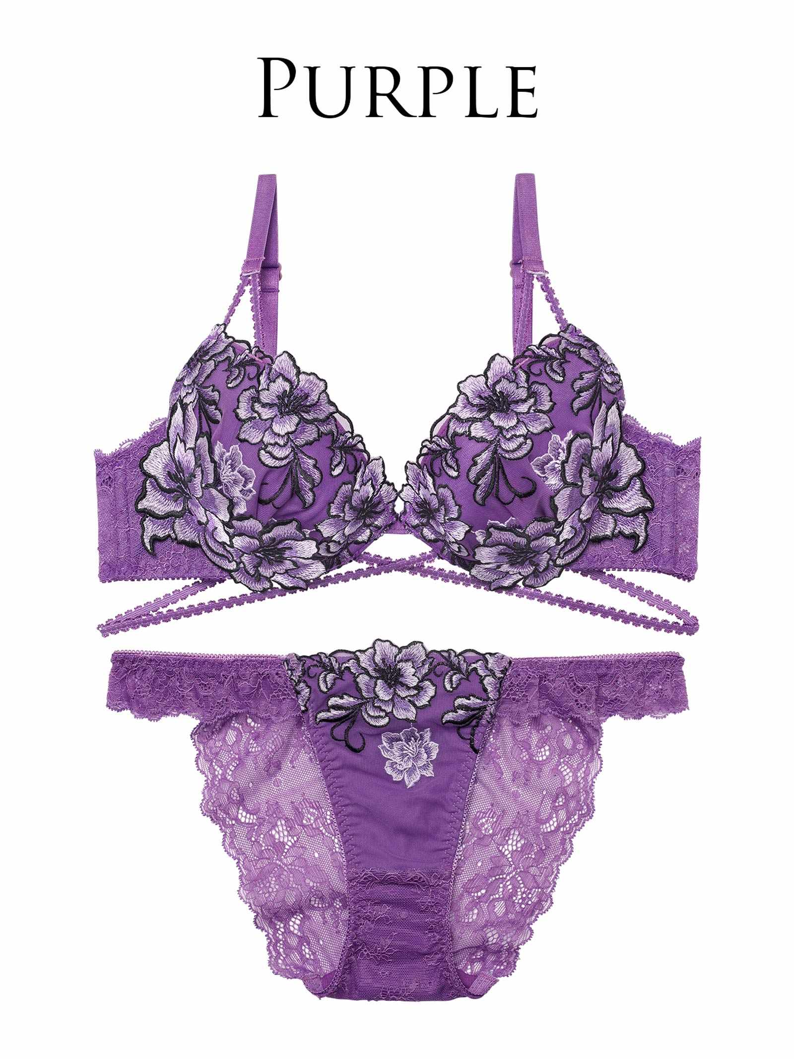 1/26新作!【Reinest】グラマラスブーケコードブラジャー＆バック透けフルバックショーツ