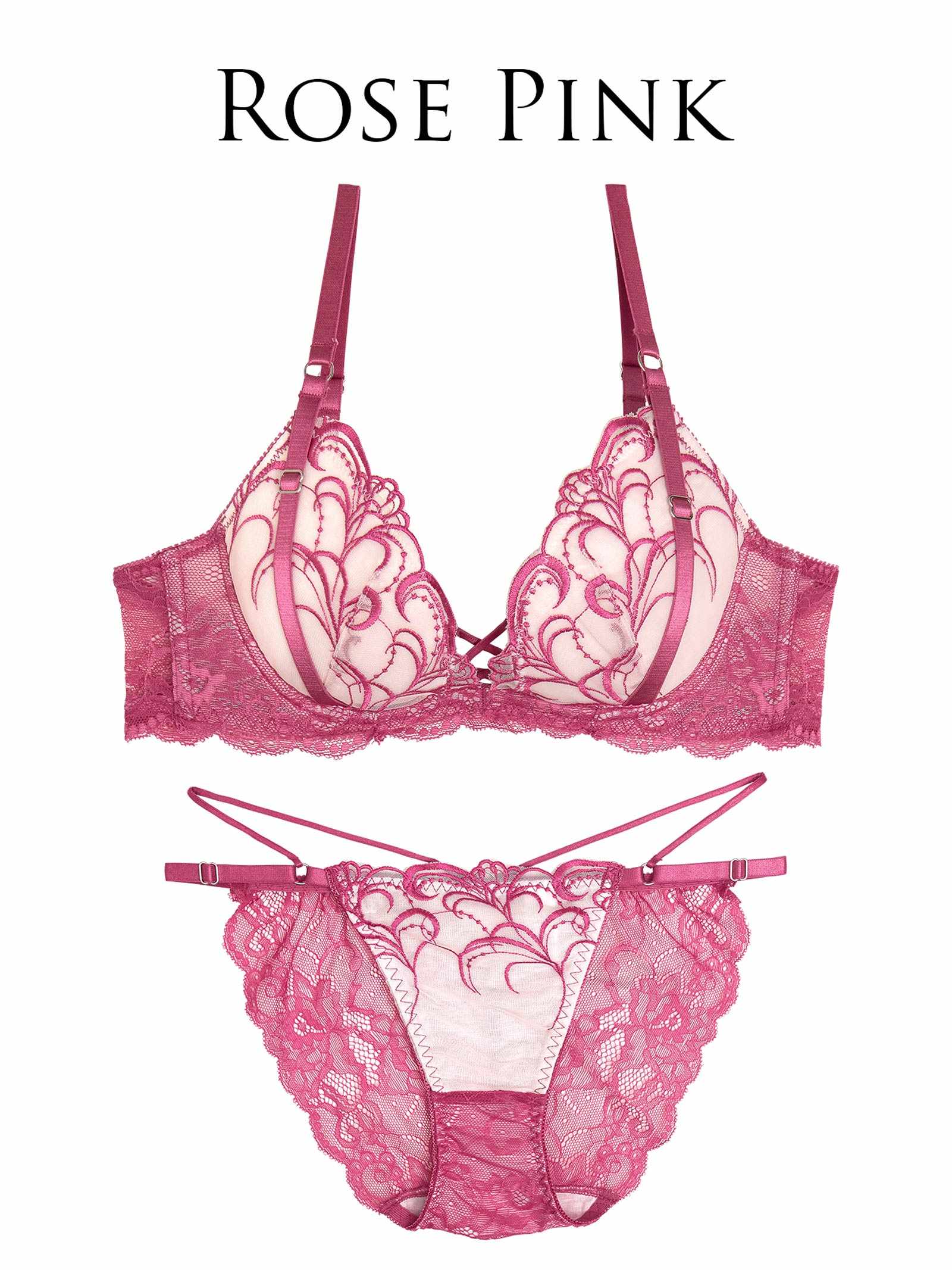 6/11新作!!【永尾まりや着用】【Reinest】ストリングアイビーエンブロイダリーブラジャー&バック透けフルバックショーツ