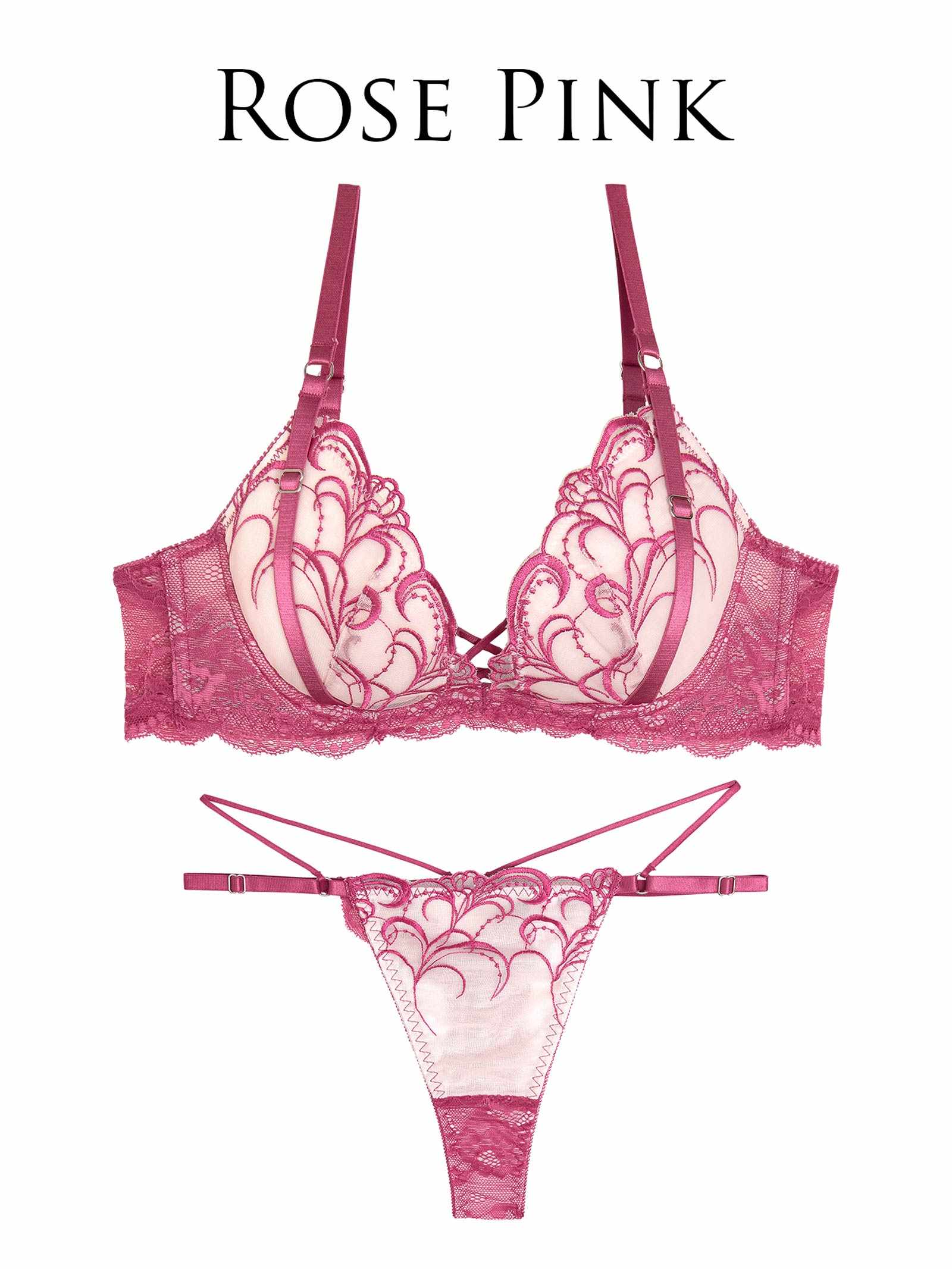 6/11新作!!【永尾まりや着用】【Reinest】ストリングアイビーエンブロイダリーブラジャー&バック透けTバックショーツ