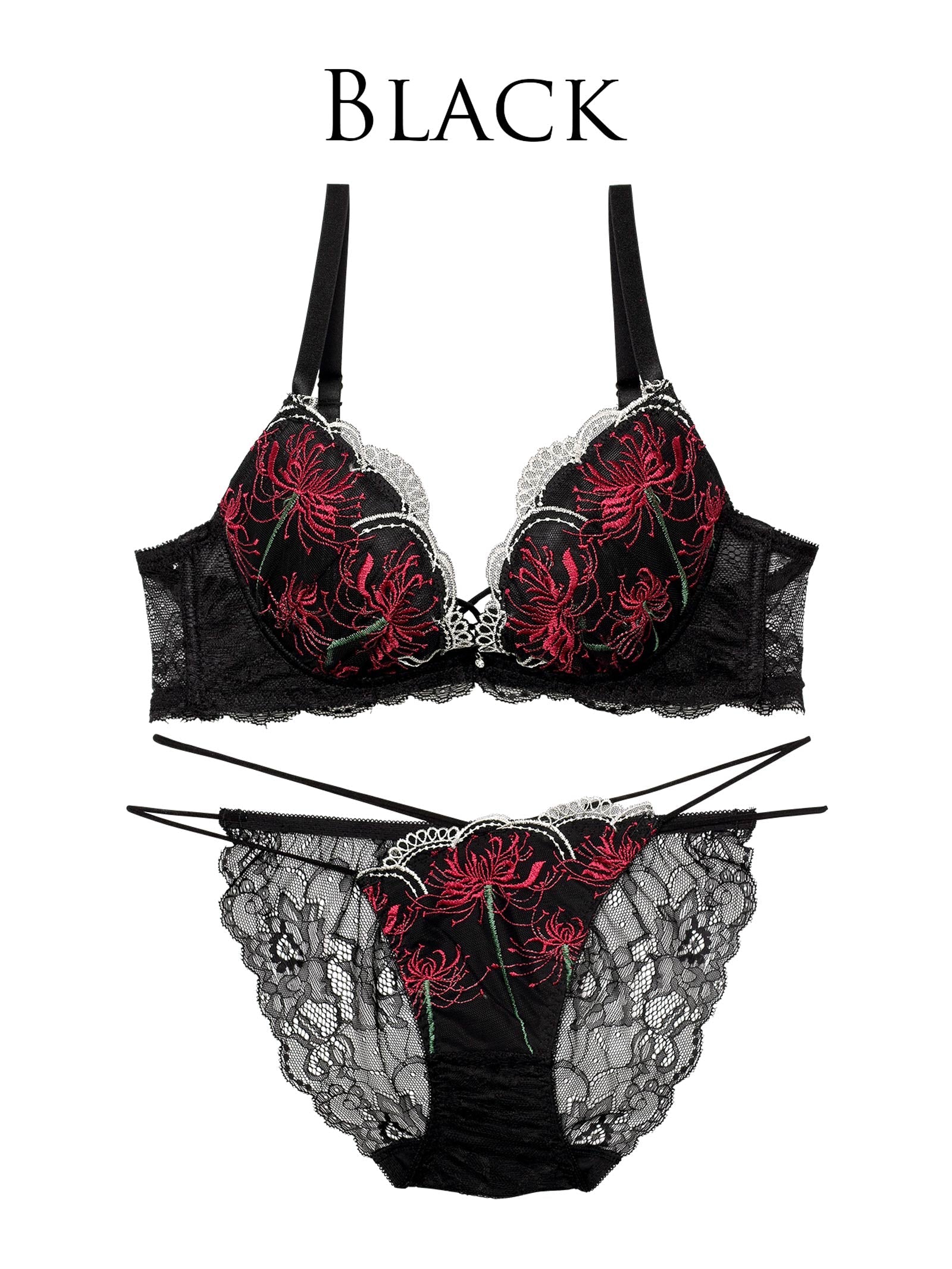 9/17新作!【Reinest】スパイダーリリーレースブラジャー&バック透けフルバックショーツ