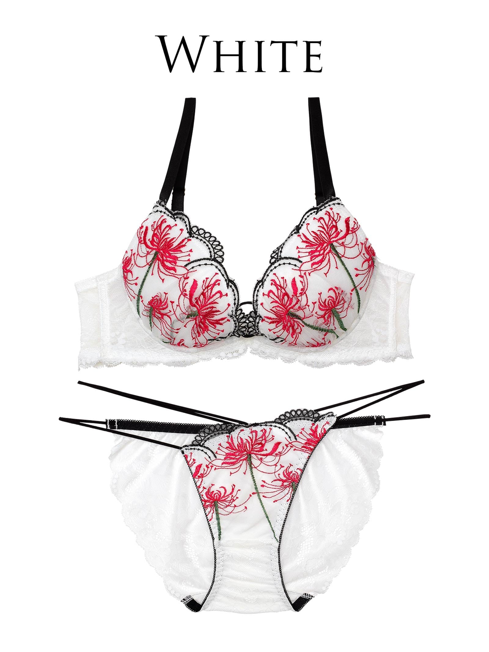 9/17新作!【Reinest】スパイダーリリーレースブラジャー&バック透けフルバックショーツ