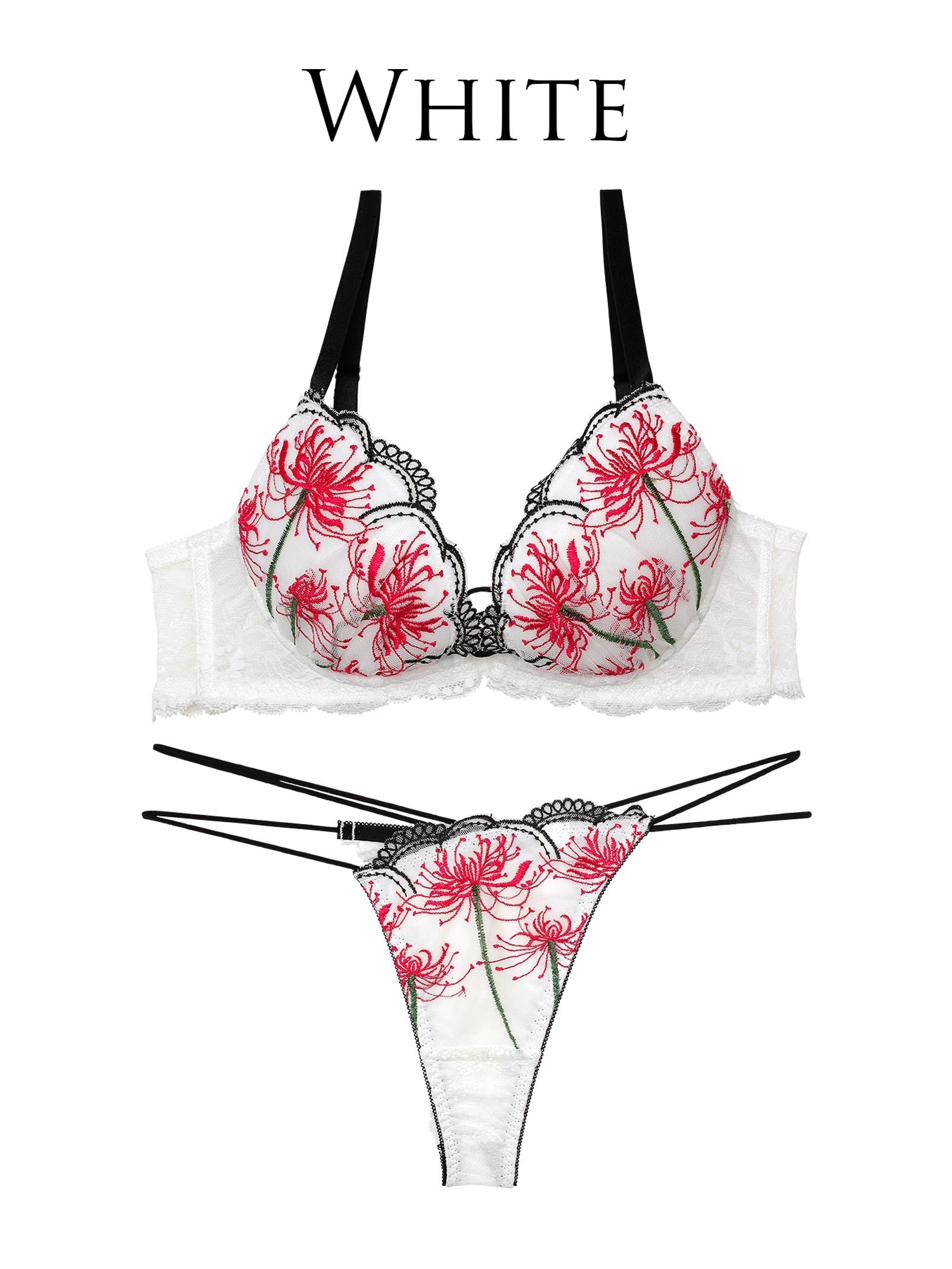 9/17新作!【Reinest】スパイダーリリーレースブラジャー&バック透けTバックショーツ