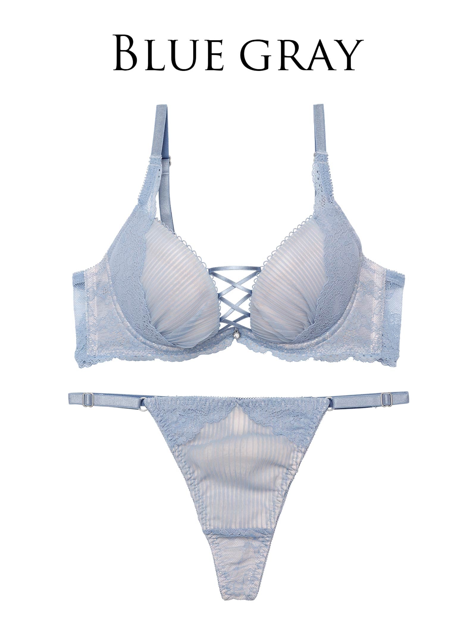 9/1新作!【永尾まりや着用】【Reinest】メロウプリーツレースアップブラジャー&バック透けTバックショーツ